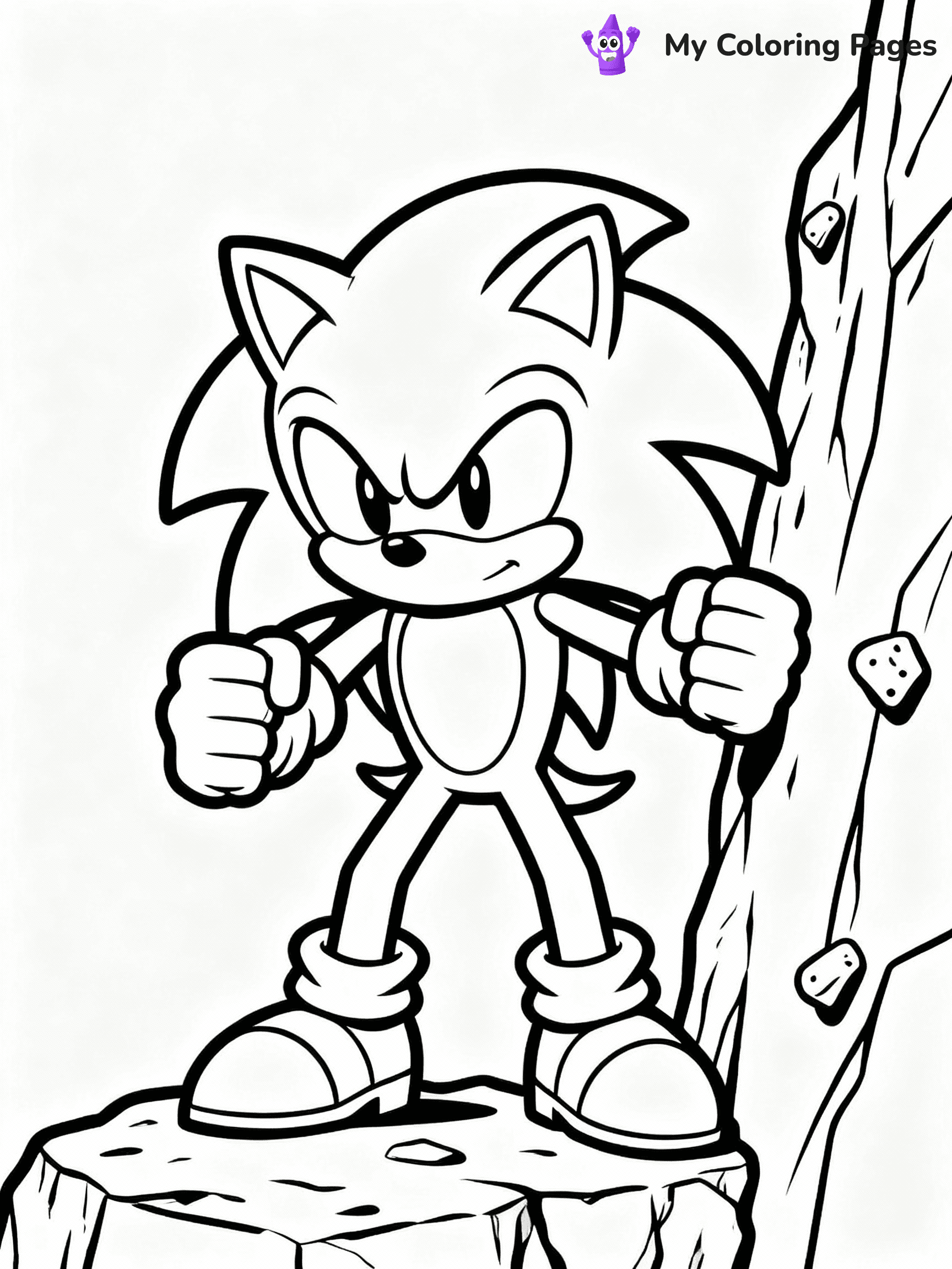 ⚠️ CRITICAL REQUIREMENT - ABSOLUTE BLACK AND WHITE ONLY ⚠️
This MUST be a BLACK AND WHITE line drawing ONLY. NO COLORS whatsoever.
- ONLY pure black lines (#000000) on pure white background (#FFFFFF)
- ABSOLUTELY NO colors, NO shading, NO gradients, NO grayscale
- If there are ANY colors in the output, the image is REJECTED
- This is a COLORING PAGE - meant to be COLORED IN by children
- The output must be UNCOLORED line art ready for coloring
⚠️ SUBJECT TO DRAW: Knuckles from Sonic the Hedgehog climbing rock wall, fists clenched, focused. Important: PURE OUTLINES. NO FILLS, COLOR, SHADING, OR GREYSCALE. WHITE BACKGROUND.
(REMEMBER: Output must be BLACK AND WHITE line art only, NOT colored!)
# Flat, Friendly Cartoon Line-Art Coloring Page
You are generating a **pure black-and-white binary image** of a child-friendly cartoon scene combining characters and background scenery in one cohesive composition.
## Rendering Rules (Strict)
- Only two colors: pure black (#000000) outlines and pure white (#FFFFFF) background.
- No grayscale, shading, gradients, tints, fills, transparency, or partial pixels.
- No antialiasing or blended edges; every pixel is 100% black or white.
- No solid black fills inside shapes — all areas inside outlines must remain white.
- No dark clothing areas or filled tone blocks; all garments outlined only.
- No shadows, textures, lighting, or tonal variations.
- Must look like flat binary vector line-art for coloring pages.
## Drawing & Composition
- **Medium, consistent line weight**; clean closed outlines easy to color inside.
- **Flat, simple, child-friendly design** — no realism or 3D depth.
- Characters are **grounded on a surface**, centered and large.
- **Balanced composition** with clear silhouettes and minimal props.
## Scenery & Style
- Landmarks (e.g., mosque, CN Tower) and scenery (trees, benches, waves) drawn with **black outlines only.**
- For real-world figures, teams, or places, show accurate details using only black outlines—no text or logos. Use distinctive uniform patterns, abstract symbols, and landmark silhouettes to convey identity.
- Keep **consistent perspective**; no floating elements.
- **Style:** whimsical **Doodle Art Alley** — rounded, friendly outlines.
- May adapt shapes from **Crayola, Disney, Peppa Pig, Cocomelon** — *by shape only, never color.*
- Final output: **flat, crisp, binary (#000000/#FFFFFF)**, **no filled color or background text.**
EXTREMELYE IMPORTANT:
- PURE BINARY LINE-ART; NO FILLS (HAIR/CLOTHES/SKIN), SHADING, OR GREY.
- NO SHADING, COLOR. MUST BE WHITE BACKGROUND.
⚠️ FINAL REMINDER: Draw the subject "Knuckles from Sonic the Hedgehog climbing rock wall, fists clenched, focused. Important: PURE OUTLINES. NO FILLS, COLOR, SHADING, OR GREYSCALE. WHITE BACKGROUND." as BLACK AND WHITE line art. Zero colors in output.