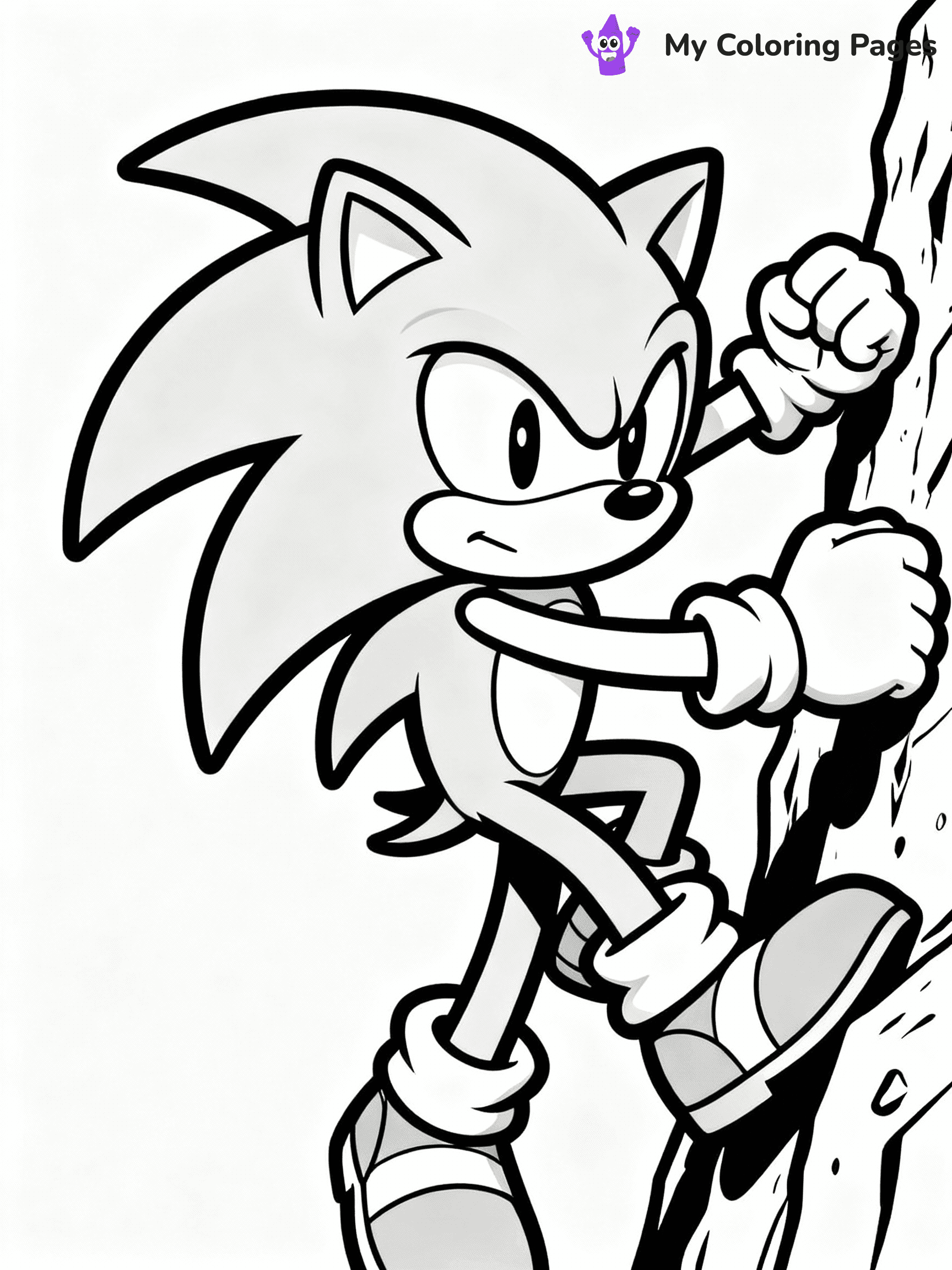 ⚠️ CRITICAL REQUIREMENT - ABSOLUTE BLACK AND WHITE ONLY ⚠️
This MUST be a BLACK AND WHITE line drawing ONLY. NO COLORS whatsoever.
- ONLY pure black lines (#000000) on pure white background (#FFFFFF)
- ABSOLUTELY NO colors, NO shading, NO gradients, NO grayscale
- If there are ANY colors in the output, the image is REJECTED
- This is a COLORING PAGE - meant to be COLORED IN by children
- The output must be UNCOLORED line art ready for coloring
⚠️ SUBJECT TO DRAW: Knuckles from Sonic the Hedgehog climbing rock wall, fists clenched, focused. Important: PURE OUTLINES. NO FILLS, COLOR, SHADING, OR GREYSCALE. WHITE BACKGROUND.
(REMEMBER: Output must be BLACK AND WHITE line art only, NOT colored!)
# Flat, Friendly Cartoon Line-Art Coloring Page
You are generating a **pure black-and-white binary image** of a child-friendly cartoon scene combining characters and background scenery in one cohesive composition.
## Rendering Rules (Strict)
- Only two colors: pure black (#000000) outlines and pure white (#FFFFFF) background.
- No grayscale, shading, gradients, tints, fills, transparency, or partial pixels.
- No antialiasing or blended edges; every pixel is 100% black or white.
- No solid black fills inside shapes — all areas inside outlines must remain white.
- No dark clothing areas or filled tone blocks; all garments outlined only.
- No shadows, textures, lighting, or tonal variations.
- Must look like flat binary vector line-art for coloring pages.
## Drawing & Composition
- **Medium, consistent line weight**; clean closed outlines easy to color inside.
- **Flat, simple, child-friendly design** — no realism or 3D depth.
- Characters are **grounded on a surface**, centered and large.
- **Balanced composition** with clear silhouettes and minimal props.
## Scenery & Style
- Landmarks (e.g., mosque, CN Tower) and scenery (trees, benches, waves) drawn with **black outlines only.**
- For real-world figures, teams, or places, show accurate details using only black outlines—no text or logos. Use distinctive uniform patterns, abstract symbols, and landmark silhouettes to convey identity.
- Keep **consistent perspective**; no floating elements.
- **Style:** whimsical **Doodle Art Alley** — rounded, friendly outlines.
- May adapt shapes from **Crayola, Disney, Peppa Pig, Cocomelon** — *by shape only, never color.*
- Final output: **flat, crisp, binary (#000000/#FFFFFF)**, **no filled color or background text.**
EXTREMELYE IMPORTANT:
- PURE BINARY LINE-ART; NO FILLS (HAIR/CLOTHES/SKIN), SHADING, OR GREY.
- NO SHADING, COLOR. MUST BE WHITE BACKGROUND.
⚠️ FINAL REMINDER: Draw the subject "Knuckles from Sonic the Hedgehog climbing rock wall, fists clenched, focused. Important: PURE OUTLINES. NO FILLS, COLOR, SHADING, OR GREYSCALE. WHITE BACKGROUND." as BLACK AND WHITE line art. Zero colors in output.