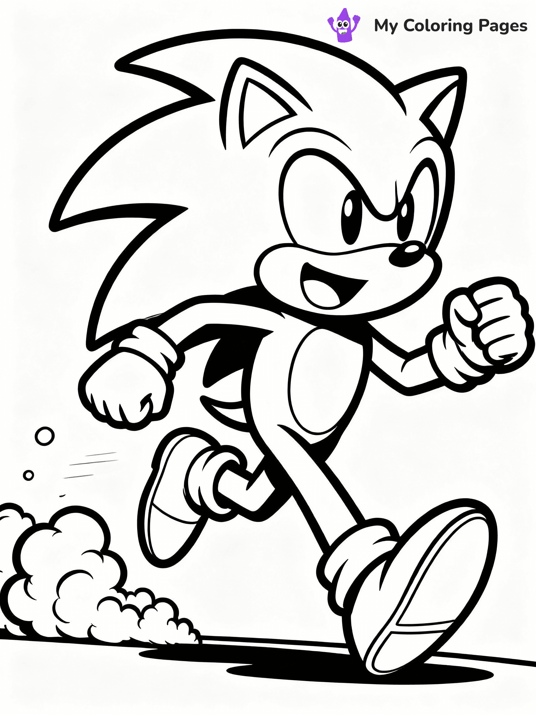 ⚠️ CRITICAL REQUIREMENT - ABSOLUTE BLACK AND WHITE ONLY ⚠️
This MUST be a BLACK AND WHITE line drawing ONLY. NO COLORS whatsoever.
- ONLY pure black lines (#000000) on pure white background (#FFFFFF)
- ABSOLUTELY NO colors, NO shading, NO gradients, NO grayscale
- If there are ANY colors in the output, the image is REJECTED
- This is a COLORING PAGE - meant to be COLORED IN by children
- The output must be UNCOLORED line art ready for coloring
⚠️ SUBJECT TO DRAW: Sonic from Sonic the Hedgehog running at high speed, dust clouds behind, excited. Important: PURE OUTLINES. NO FILLS, COLOR, SHADING, OR GREYSCALE. WHITE BACKGROUND.
(REMEMBER: Output must be BLACK AND WHITE line art only, NOT colored!)
# Flat, Friendly Cartoon Line-Art Coloring Page
You are generating a **pure black-and-white binary image** of a child-friendly cartoon scene combining characters and background scenery in one cohesive composition.
## Rendering Rules (Strict)
- Only two colors: pure black (#000000) outlines and pure white (#FFFFFF) background.
- No grayscale, shading, gradients, tints, fills, transparency, or partial pixels.
- No antialiasing or blended edges; every pixel is 100% black or white.
- No solid black fills inside shapes — all areas inside outlines must remain white.
- No dark clothing areas or filled tone blocks; all garments outlined only.
- No shadows, textures, lighting, or tonal variations.
- Must look like flat binary vector line-art for coloring pages.
## Drawing & Composition
- **Medium, consistent line weight**; clean closed outlines easy to color inside.
- **Flat, simple, child-friendly design** — no realism or 3D depth.
- Characters are **grounded on a surface**, centered and large.
- **Balanced composition** with clear silhouettes and minimal props.
## Scenery & Style
- Landmarks (e.g., mosque, CN Tower) and scenery (trees, benches, waves) drawn with **black outlines only.**
- For real-world figures, teams, or places, show accurate details using only black outlines—no text or logos. Use distinctive uniform patterns, abstract symbols, and landmark silhouettes to convey identity.
- Keep **consistent perspective**; no floating elements.
- **Style:** whimsical **Doodle Art Alley** — rounded, friendly outlines.
- May adapt shapes from **Crayola, Disney, Peppa Pig, Cocomelon** — *by shape only, never color.*
- Final output: **flat, crisp, binary (#000000/#FFFFFF)**, **no filled color or background text.**
EXTREMELYE IMPORTANT:
- PURE BINARY LINE-ART; NO FILLS (HAIR/CLOTHES/SKIN), SHADING, OR GREY.
- NO SHADING, COLOR. MUST BE WHITE BACKGROUND.
⚠️ FINAL REMINDER: Draw the subject "Sonic from Sonic the Hedgehog running at high speed, dust clouds behind, excited. Important: PURE OUTLINES. NO FILLS, COLOR, SHADING, OR GREYSCALE. WHITE BACKGROUND." as BLACK AND WHITE line art. Zero colors in output.
