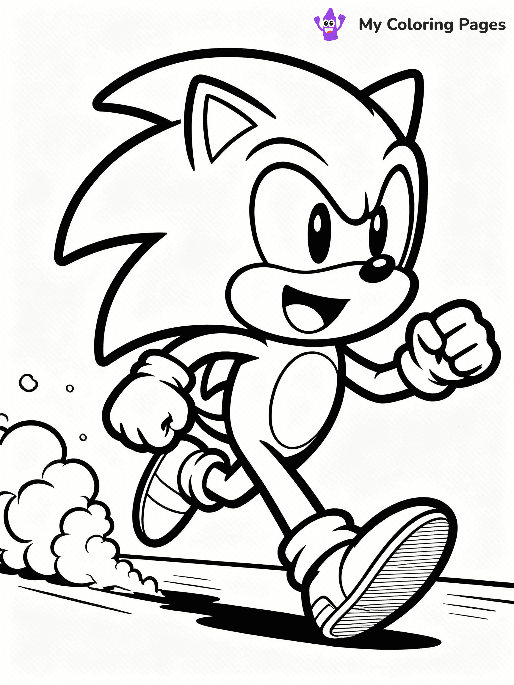 ⚠️ CRITICAL REQUIREMENT - ABSOLUTE BLACK AND WHITE ONLY ⚠️
This MUST be a BLACK AND WHITE line drawing ONLY. NO COLORS whatsoever.
- ONLY pure black lines (#000000) on pure white background (#FFFFFF)
- ABSOLUTELY NO colors, NO shading, NO gradients, NO grayscale
- If there are ANY colors in the output, the image is REJECTED
- This is a COLORING PAGE - meant to be COLORED IN by children
- The output must be UNCOLORED line art ready for coloring
⚠️ SUBJECT TO DRAW: Sonic from Sonic the Hedgehog running at high speed, dust clouds behind, excited. Important: PURE OUTLINES. NO FILLS, COLOR, SHADING, OR GREYSCALE. WHITE BACKGROUND.
(REMEMBER: Output must be BLACK AND WHITE line art only, NOT colored!)
# Flat, Friendly Cartoon Line-Art Coloring Page
You are generating a **pure black-and-white binary image** of a child-friendly cartoon scene combining characters and background scenery in one cohesive composition.
## Rendering Rules (Strict)
- Only two colors: pure black (#000000) outlines and pure white (#FFFFFF) background.
- No grayscale, shading, gradients, tints, fills, transparency, or partial pixels.
- No antialiasing or blended edges; every pixel is 100% black or white.
- No solid black fills inside shapes — all areas inside outlines must remain white.
- No dark clothing areas or filled tone blocks; all garments outlined only.
- No shadows, textures, lighting, or tonal variations.
- Must look like flat binary vector line-art for coloring pages.
## Drawing & Composition
- **Medium, consistent line weight**; clean closed outlines easy to color inside.
- **Flat, simple, child-friendly design** — no realism or 3D depth.
- Characters are **grounded on a surface**, centered and large.
- **Balanced composition** with clear silhouettes and minimal props.
## Scenery & Style
- Landmarks (e.g., mosque, CN Tower) and scenery (trees, benches, waves) drawn with **black outlines only.**
- For real-world figures, teams, or places, show accurate details using only black outlines—no text or logos. Use distinctive uniform patterns, abstract symbols, and landmark silhouettes to convey identity.
- Keep **consistent perspective**; no floating elements.
- **Style:** whimsical **Doodle Art Alley** — rounded, friendly outlines.
- May adapt shapes from **Crayola, Disney, Peppa Pig, Cocomelon** — *by shape only, never color.*
- Final output: **flat, crisp, binary (#000000/#FFFFFF)**, **no filled color or background text.**
EXTREMELYE IMPORTANT:
- PURE BINARY LINE-ART; NO FILLS (HAIR/CLOTHES/SKIN), SHADING, OR GREY.
- NO SHADING, COLOR. MUST BE WHITE BACKGROUND.
⚠️ FINAL REMINDER: Draw the subject "Sonic from Sonic the Hedgehog running at high speed, dust clouds behind, excited. Important: PURE OUTLINES. NO FILLS, COLOR, SHADING, OR GREYSCALE. WHITE BACKGROUND." as BLACK AND WHITE line art. Zero colors in output.
