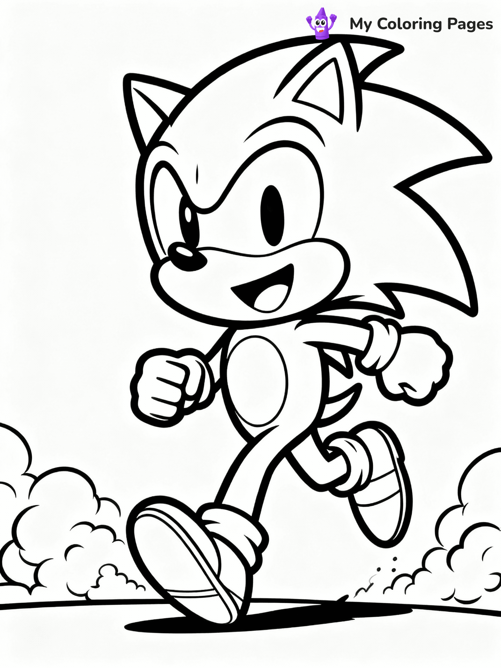 ⚠️ CRITICAL REQUIREMENT - ABSOLUTE BLACK AND WHITE ONLY ⚠️
This MUST be a BLACK AND WHITE line drawing ONLY. NO COLORS whatsoever.
- ONLY pure black lines (#000000) on pure white background (#FFFFFF)
- ABSOLUTELY NO colors, NO shading, NO gradients, NO grayscale
- If there are ANY colors in the output, the image is REJECTED
- This is a COLORING PAGE - meant to be COLORED IN by children
- The output must be UNCOLORED line art ready for coloring
⚠️ SUBJECT TO DRAW: Sonic from Sonic the Hedgehog running at high speed, dust clouds behind, excited. Important: PURE OUTLINES. NO FILLS, COLOR, SHADING, OR GREYSCALE. WHITE BACKGROUND.
(REMEMBER: Output must be BLACK AND WHITE line art only, NOT colored!)
# Flat, Friendly Cartoon Line-Art Coloring Page
You are generating a **pure black-and-white binary image** of a child-friendly cartoon scene combining characters and background scenery in one cohesive composition.
## Rendering Rules (Strict)
- Only two colors: pure black (#000000) outlines and pure white (#FFFFFF) background.
- No grayscale, shading, gradients, tints, fills, transparency, or partial pixels.
- No antialiasing or blended edges; every pixel is 100% black or white.
- No solid black fills inside shapes — all areas inside outlines must remain white.
- No dark clothing areas or filled tone blocks; all garments outlined only.
- No shadows, textures, lighting, or tonal variations.
- Must look like flat binary vector line-art for coloring pages.
## Drawing & Composition
- **Medium, consistent line weight**; clean closed outlines easy to color inside.
- **Flat, simple, child-friendly design** — no realism or 3D depth.
- Characters are **grounded on a surface**, centered and large.
- **Balanced composition** with clear silhouettes and minimal props.
## Scenery & Style
- Landmarks (e.g., mosque, CN Tower) and scenery (trees, benches, waves) drawn with **black outlines only.**
- For real-world figures, teams, or places, show accurate details using only black outlines—no text or logos. Use distinctive uniform patterns, abstract symbols, and landmark silhouettes to convey identity.
- Keep **consistent perspective**; no floating elements.
- **Style:** whimsical **Doodle Art Alley** — rounded, friendly outlines.
- May adapt shapes from **Crayola, Disney, Peppa Pig, Cocomelon** — *by shape only, never color.*
- Final output: **flat, crisp, binary (#000000/#FFFFFF)**, **no filled color or background text.**
EXTREMELYE IMPORTANT:
- PURE BINARY LINE-ART; NO FILLS (HAIR/CLOTHES/SKIN), SHADING, OR GREY.
- NO SHADING, COLOR. MUST BE WHITE BACKGROUND.
⚠️ FINAL REMINDER: Draw the subject "Sonic from Sonic the Hedgehog running at high speed, dust clouds behind, excited. Important: PURE OUTLINES. NO FILLS, COLOR, SHADING, OR GREYSCALE. WHITE BACKGROUND." as BLACK AND WHITE line art. Zero colors in output.