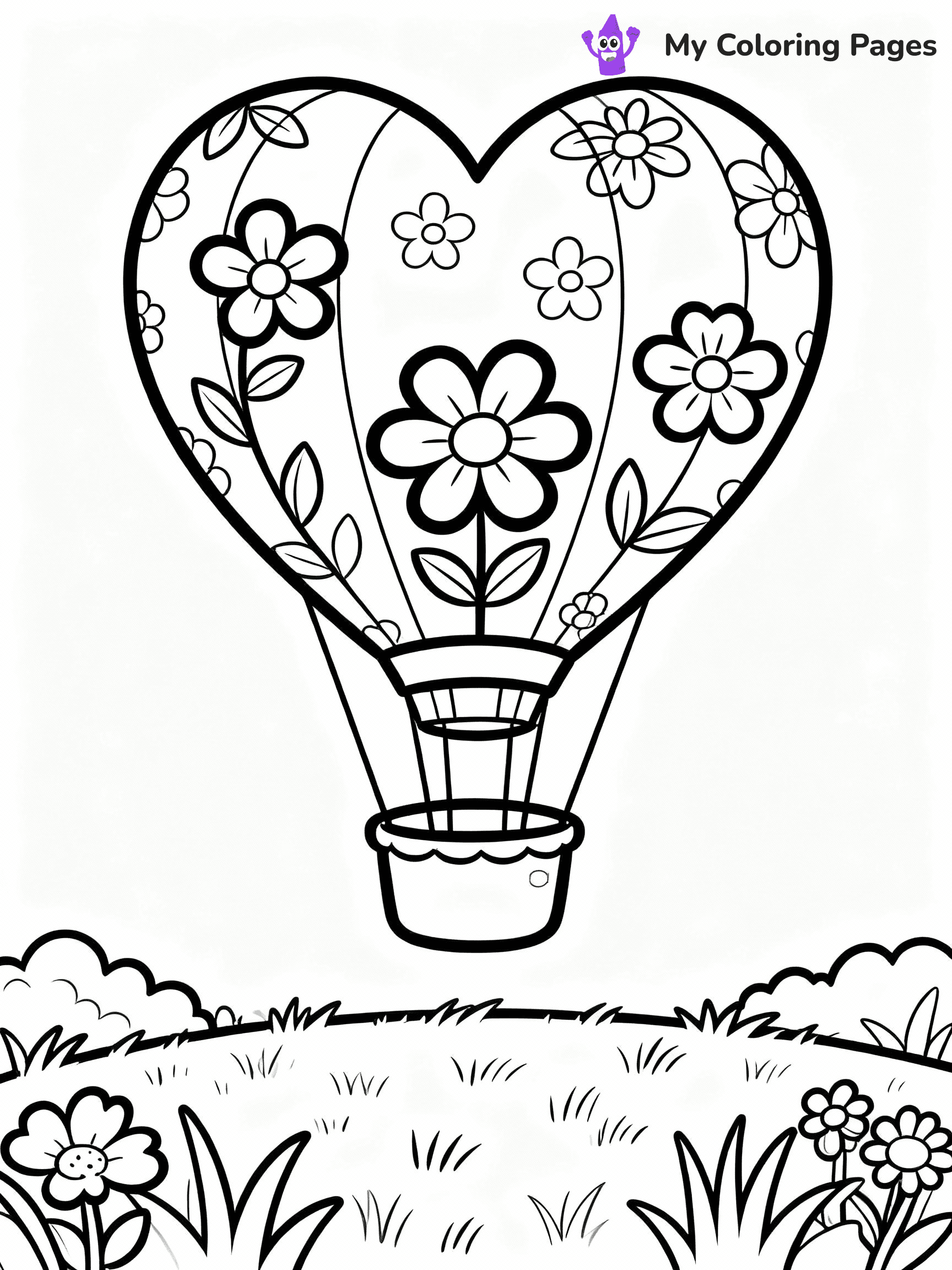 Hot Air Balloon Coloring Pages - 49
