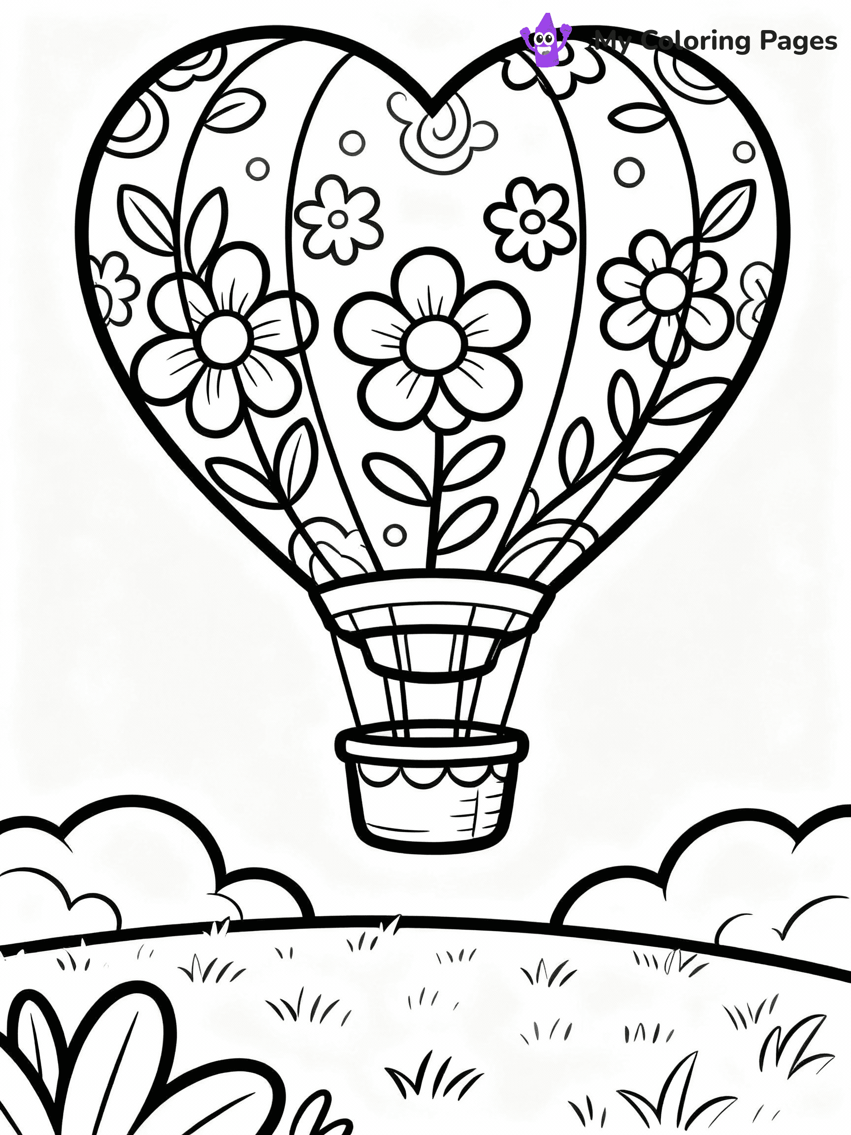 Hot Air Balloon Coloring Pages - 48