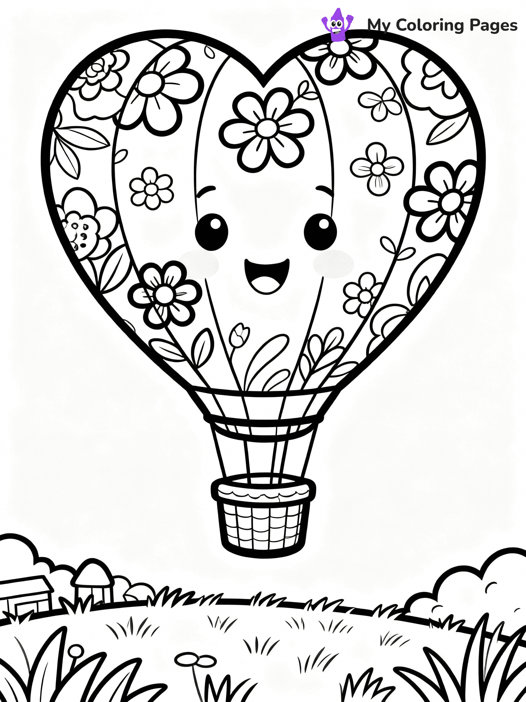 Hot Air Balloon Coloring Pages - 47
