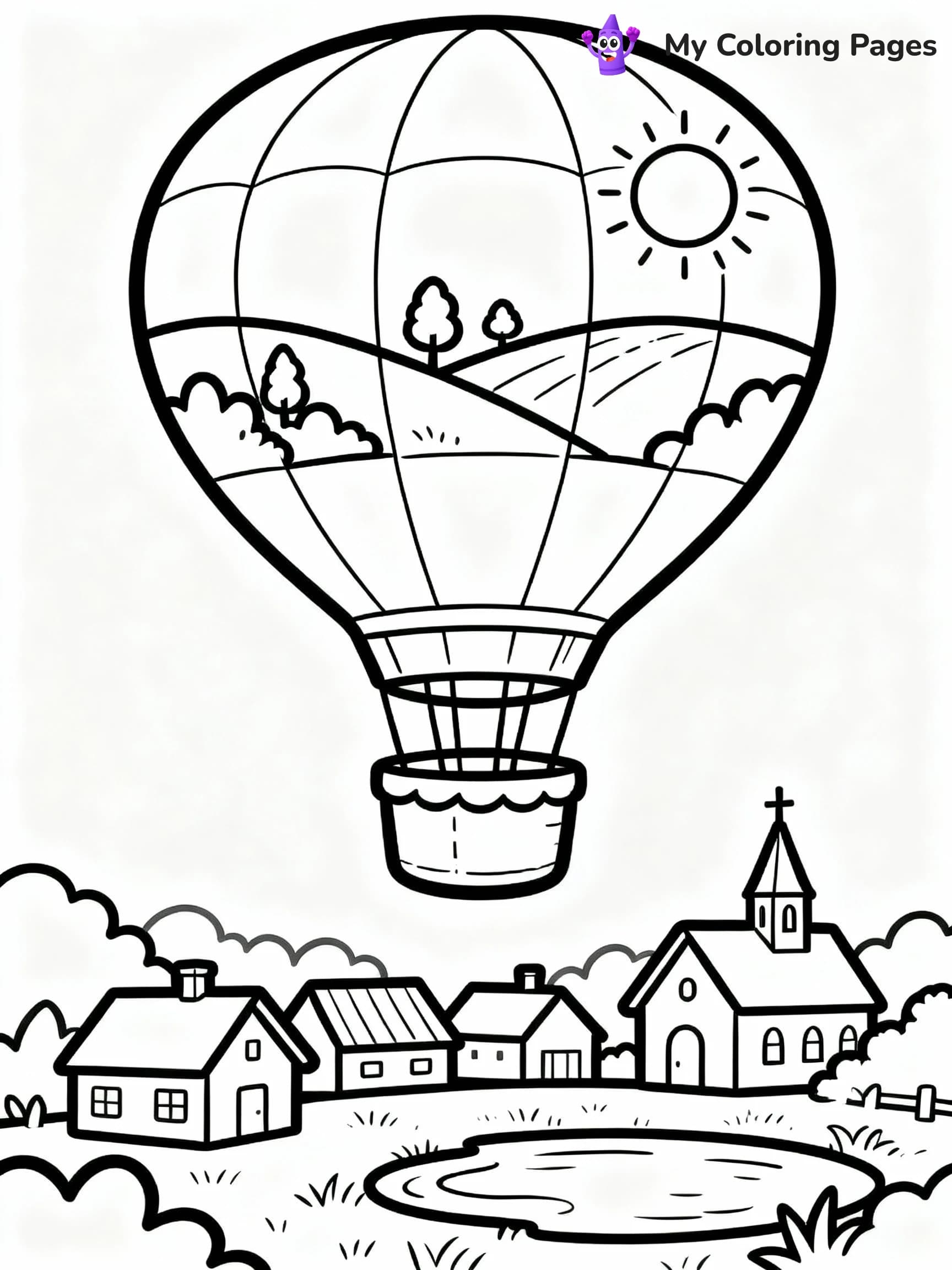 Hot Air Balloon Coloring Pages - 24