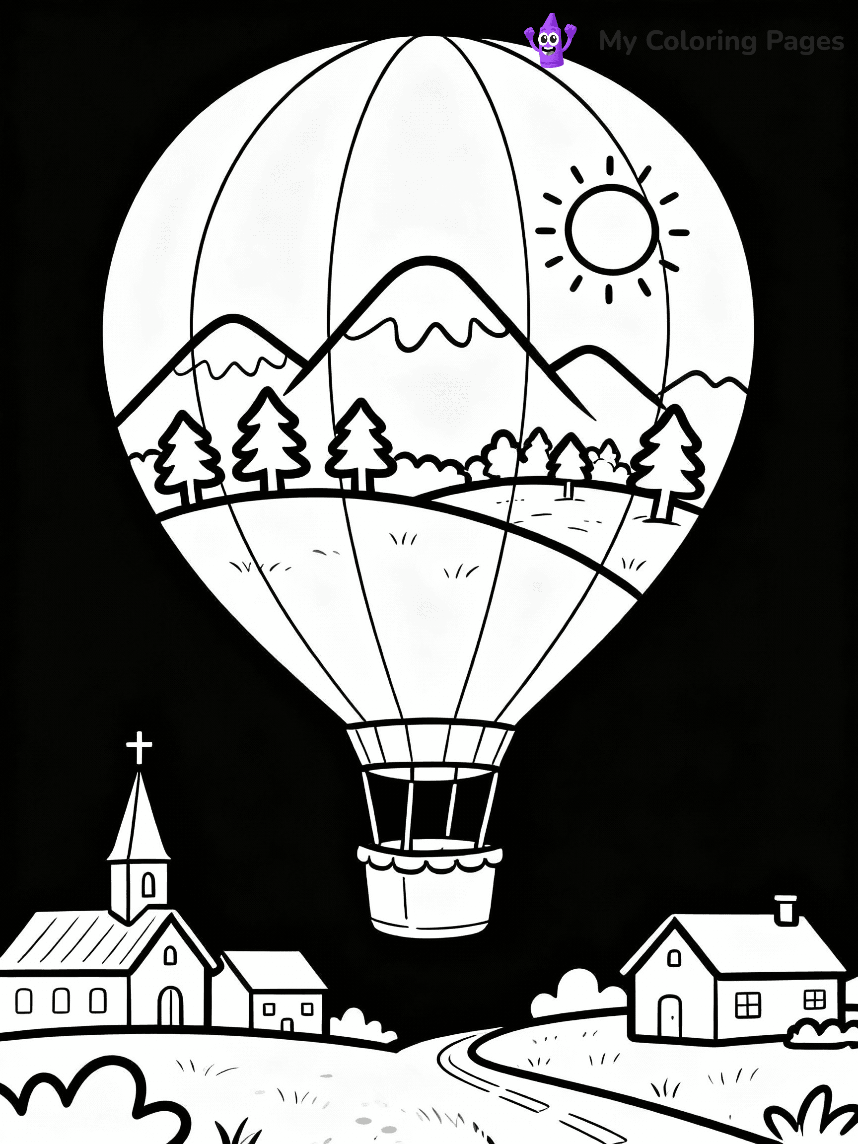 Hot Air Balloon Coloring Pages - 22