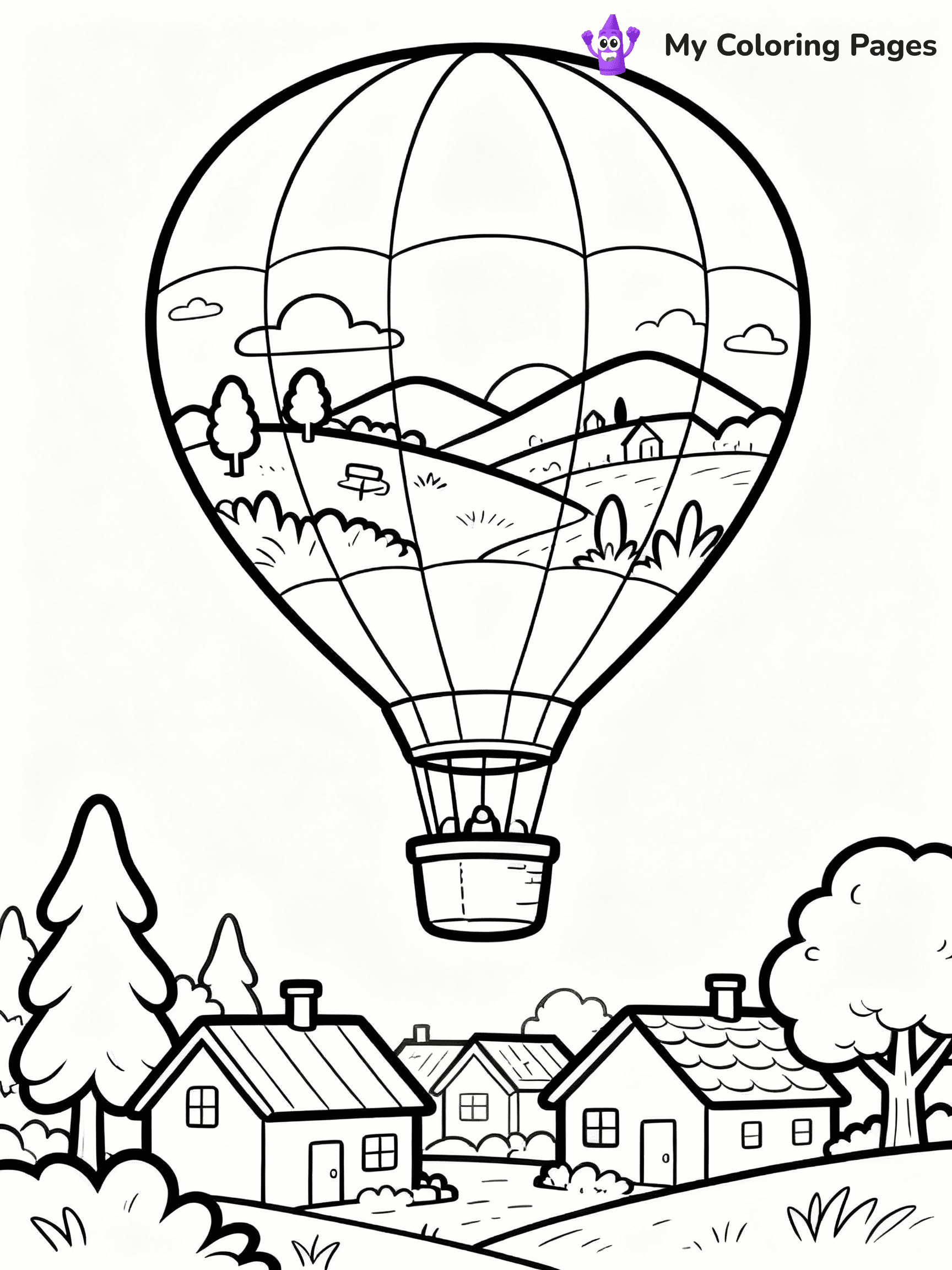 Hot Air Balloon Coloring Pages - 20
