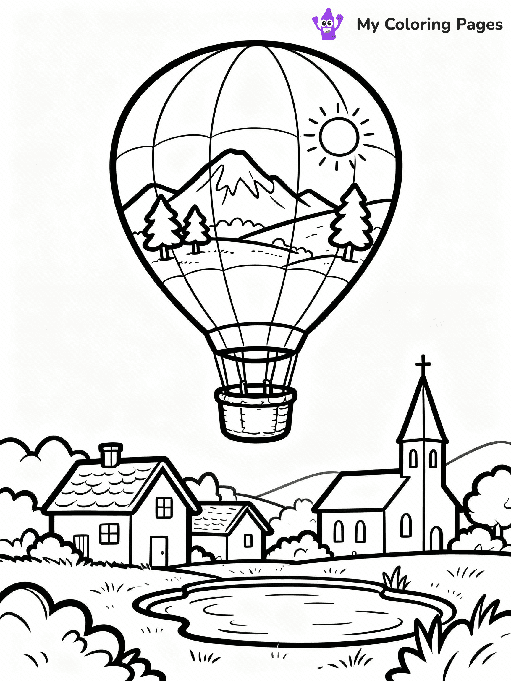 Hot Air Balloon Coloring Pages - 19