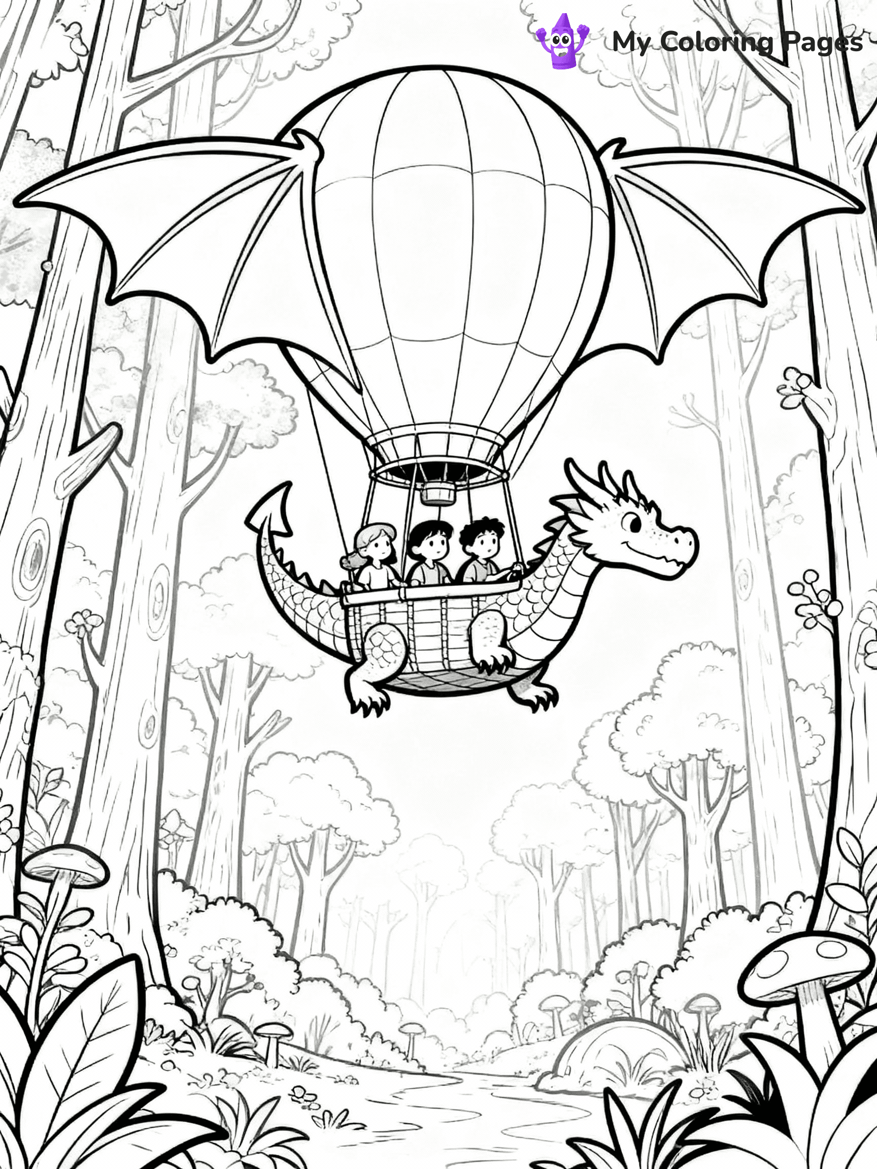 Hot Air Balloon Coloring Pages - 1