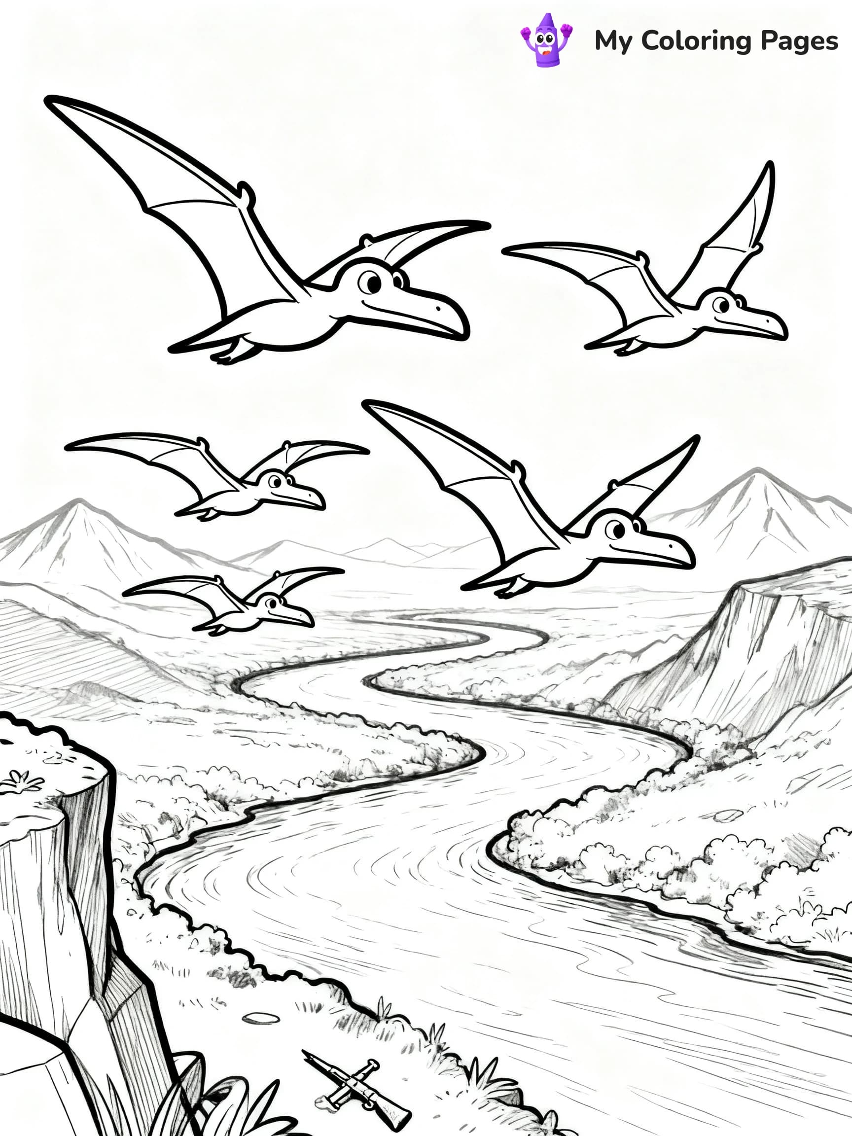 Pterodactyl Coloring Pages - 14