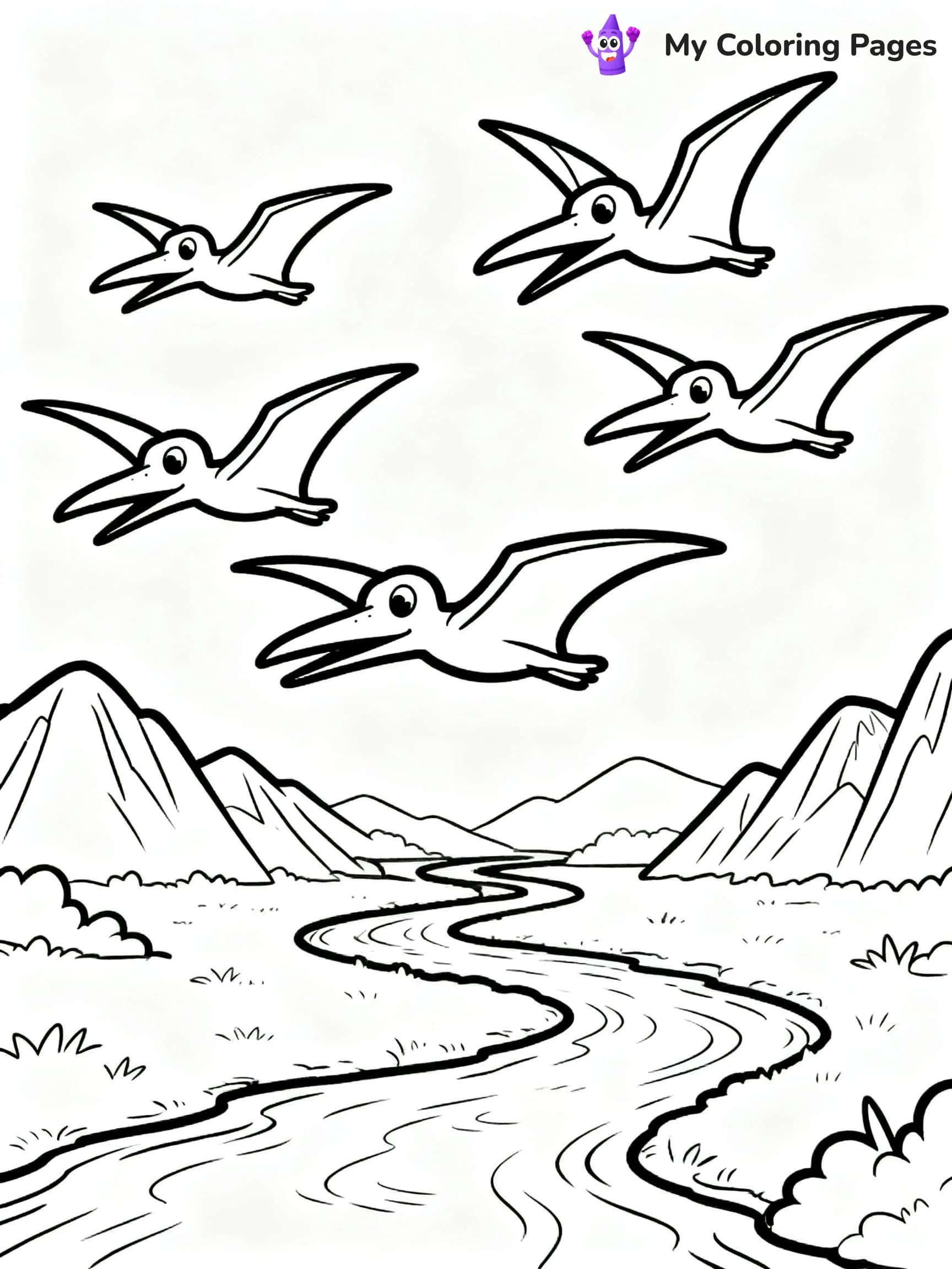 Pterodactyl Coloring Pages - 12