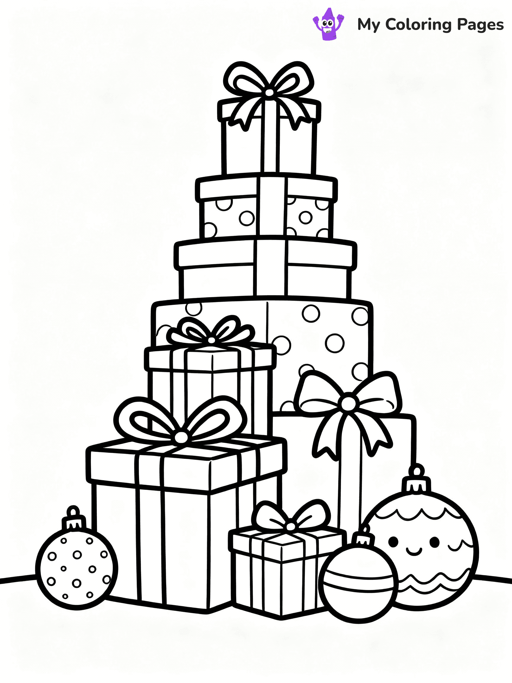 ⚠️ CRITICAL REQUIREMENT - ABSOLUTE BLACK AND WHITE ONLY ⚠️
This MUST be a BLACK AND WHITE line drawing ONLY. NO COLORS whatsoever.
- ONLY pure black lines (#000000) on pure white background (#FFFFFF)
- ABSOLUTELY NO colors, NO shading, NO gradients, NO grayscale
- If there are ANY colors in the output, the image is REJECTED
- This is a COLORING PAGE - meant to be COLORED IN by children
- The output must be UNCOLORED line art ready for coloring
⚠️ SUBJECT TO DRAW: Fun presents stacked high, ribbons and bows, festive decorations, outline style
(REMEMBER: Output must be BLACK AND WHITE line art only, NOT colored!)
# COLORING PAGE: BLACK OUTLINES ONLY - WHITE BACKGROUND MANDATORY
Create a **coloring book page** using EXACTLY two values: black lines, white space.
## NON-NEGOTIABLE BINARY RULES
- **ONLY #000000 (black) and #FFFFFF (white)** - NO other values exist
- **EVERY PIXEL = BLACK OR WHITE** - no gray/shading/antialiasing
- **WHITE BACKGROUND MANDATORY** - entire canvas stays white
- **ALL SHAPES HOLLOW** - everything is empty outlines waiting to be colored
- **FORBIDDEN:** fills, shading, gradients, patterns, textures, colors
- **NO SOLID REGIONS** - if it's not a thin line, it's wrong
## Universal Line Standards
- Black outlines ONLY - thin, uniform weight
- Every shape completely empty inside
- Closed contours suitable for coloring
- Simple flat illustration - zero depth/3D/realism
- **Style:** Whimsical Doodle Art Alley - rounded, friendly outlines (unless specified)
## Everything = Outline Only
- Characters/animals: hollow shapes
- Objects/clothing: empty contours
- Backgrounds/scenery: line work only
- Natural elements: outlined forms
- Dark/night areas: don't exist (use outlined symbols)
- Textures/patterns: convert to simple lines
## The Test
Can a child color EVERY white space with crayons? If any area is pre-filled/shaded/gray or colored in, it FAILS. Every shape must be waiting to receive color.
**FINAL OUTPUT**: Binary coloring page. Black lines define shapes. White spaces ready for coloring. Nothing else exists. No exceptions. Print-ready.
⚠️ FINAL REMINDER: Draw the subject "Fun presents stacked high, ribbons and bows, festive decorations, outline style" as BLACK AND WHITE line art. Zero colors in output.