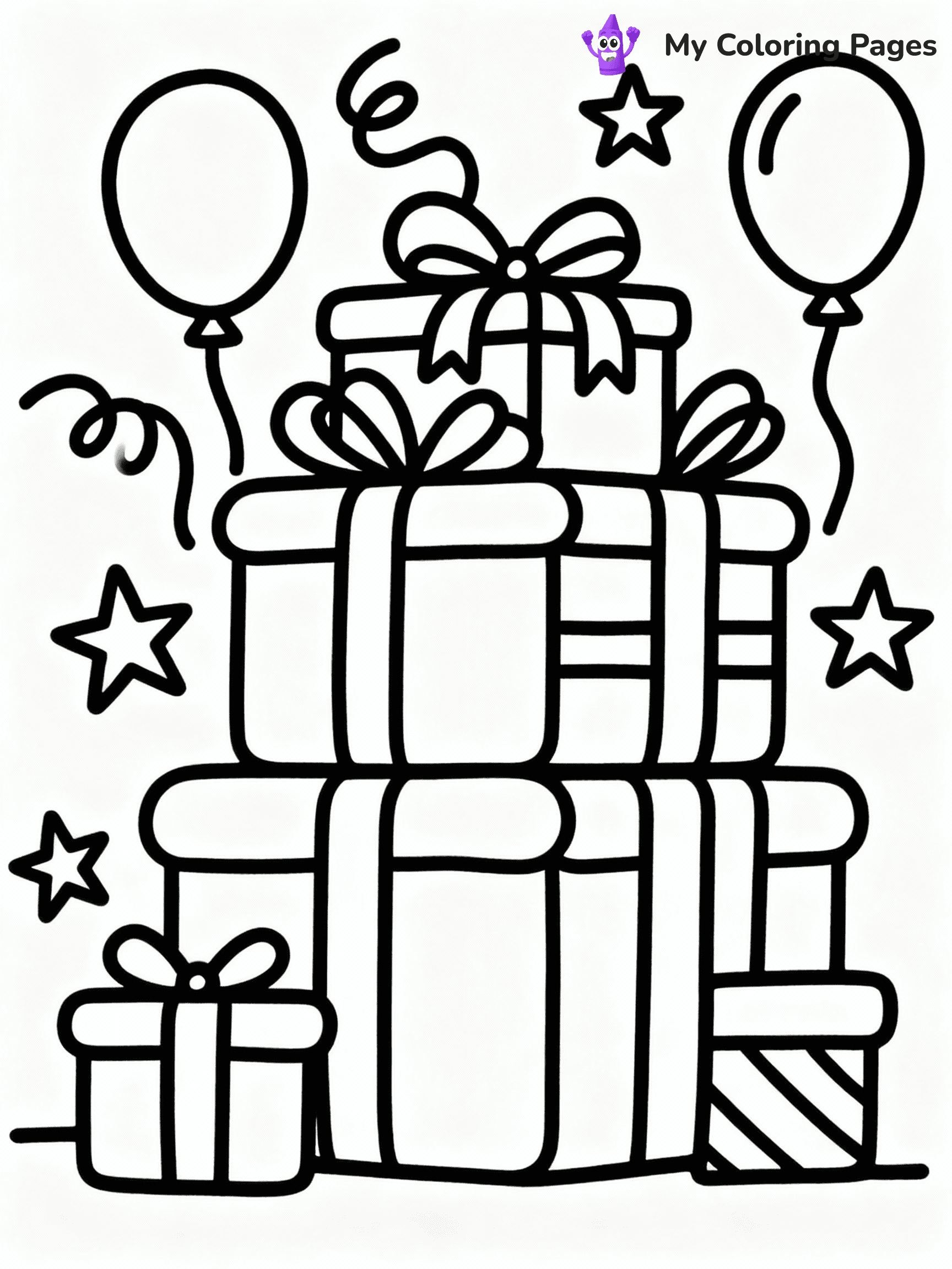 ⚠️ CRITICAL REQUIREMENT - ABSOLUTE BLACK AND WHITE ONLY ⚠️
This MUST be a BLACK AND WHITE line drawing ONLY. NO COLORS whatsoever.
- ONLY pure black lines (#000000) on pure white background (#FFFFFF)
- ABSOLUTELY NO colors, NO shading, NO gradients, NO grayscale
- If there are ANY colors in the output, the image is REJECTED
- This is a COLORING PAGE - meant to be COLORED IN by children
- The output must be UNCOLORED line art ready for coloring
⚠️ SUBJECT TO DRAW: Fun presents stacked high, ribbons and bows, festive decorations, outline style
(REMEMBER: Output must be BLACK AND WHITE line art only, NOT colored!)
# COLORING PAGE: BLACK OUTLINES ONLY - WHITE BACKGROUND MANDATORY
Create a **coloring book page** using EXACTLY two values: black lines, white space.
## NON-NEGOTIABLE BINARY RULES
- **ONLY #000000 (black) and #FFFFFF (white)** - NO other values exist
- **EVERY PIXEL = BLACK OR WHITE** - no gray/shading/antialiasing
- **WHITE BACKGROUND MANDATORY** - entire canvas stays white
- **ALL SHAPES HOLLOW** - everything is empty outlines waiting to be colored
- **FORBIDDEN:** fills, shading, gradients, patterns, textures, colors
- **NO SOLID REGIONS** - if it's not a thin line, it's wrong
## Universal Line Standards
- Black outlines ONLY - thin, uniform weight
- Every shape completely empty inside
- Closed contours suitable for coloring
- Simple flat illustration - zero depth/3D/realism
- **Style:** Whimsical Doodle Art Alley - rounded, friendly outlines (unless specified)
## Everything = Outline Only
- Characters/animals: hollow shapes
- Objects/clothing: empty contours
- Backgrounds/scenery: line work only
- Natural elements: outlined forms
- Dark/night areas: don't exist (use outlined symbols)
- Textures/patterns: convert to simple lines
## The Test
Can a child color EVERY white space with crayons? If any area is pre-filled/shaded/gray or colored in, it FAILS. Every shape must be waiting to receive color.
**FINAL OUTPUT**: Binary coloring page. Black lines define shapes. White spaces ready for coloring. Nothing else exists. No exceptions. Print-ready.
⚠️ FINAL REMINDER: Draw the subject "Fun presents stacked high, ribbons and bows, festive decorations, outline style" as BLACK AND WHITE line art. Zero colors in output.