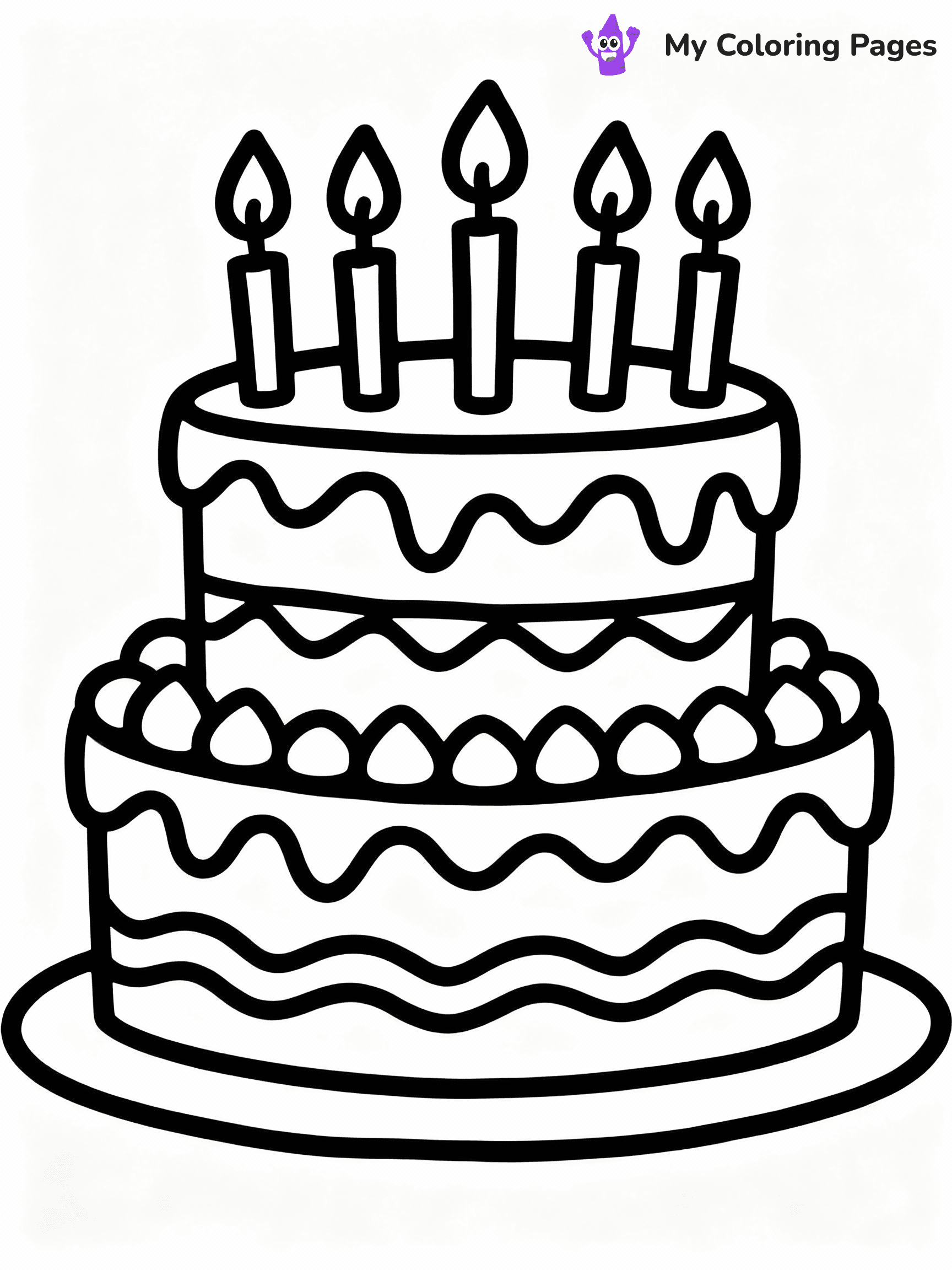 ⚠️ CRITICAL REQUIREMENT - ABSOLUTE BLACK AND WHITE ONLY ⚠️
This MUST be a BLACK AND WHITE line drawing ONLY. NO COLORS whatsoever.
- ONLY pure black lines (#000000) on pure white background (#FFFFFF)
- ABSOLUTELY NO colors, NO shading, NO gradients, NO grayscale
- If there are ANY colors in the output, the image is REJECTED
- This is a COLORING PAGE - meant to be COLORED IN by children
- The output must be UNCOLORED line art ready for coloring
⚠️ SUBJECT TO DRAW: Delicious birthday cake with multiple layers, candles lit, decorative frosting, outline style
(REMEMBER: Output must be BLACK AND WHITE line art only, NOT colored!)
# COLORING PAGE: BLACK OUTLINES ONLY - WHITE BACKGROUND MANDATORY
Create a **coloring book page** using EXACTLY two values: black lines, white space.
## NON-NEGOTIABLE BINARY RULES
- **ONLY #000000 (black) and #FFFFFF (white)** - NO other values exist
- **EVERY PIXEL = BLACK OR WHITE** - no gray/shading/antialiasing
- **WHITE BACKGROUND MANDATORY** - entire canvas stays white
- **ALL SHAPES HOLLOW** - everything is empty outlines waiting to be colored
- **FORBIDDEN:** fills, shading, gradients, patterns, textures, colors
- **NO SOLID REGIONS** - if it's not a thin line, it's wrong
## Universal Line Standards
- Black outlines ONLY - thin, uniform weight
- Every shape completely empty inside
- Closed contours suitable for coloring
- Simple flat illustration - zero depth/3D/realism
- **Style:** Whimsical Doodle Art Alley - rounded, friendly outlines (unless specified)
## Everything = Outline Only
- Characters/animals: hollow shapes
- Objects/clothing: empty contours
- Backgrounds/scenery: line work only
- Natural elements: outlined forms
- Dark/night areas: don't exist (use outlined symbols)
- Textures/patterns: convert to simple lines
## The Test
Can a child color EVERY white space with crayons? If any area is pre-filled/shaded/gray or colored in, it FAILS. Every shape must be waiting to receive color.
**FINAL OUTPUT**: Binary coloring page. Black lines define shapes. White spaces ready for coloring. Nothing else exists. No exceptions. Print-ready.
⚠️ FINAL REMINDER: Draw the subject "Delicious birthday cake with multiple layers, candles lit, decorative frosting, outline style" as BLACK AND WHITE line art. Zero colors in output.