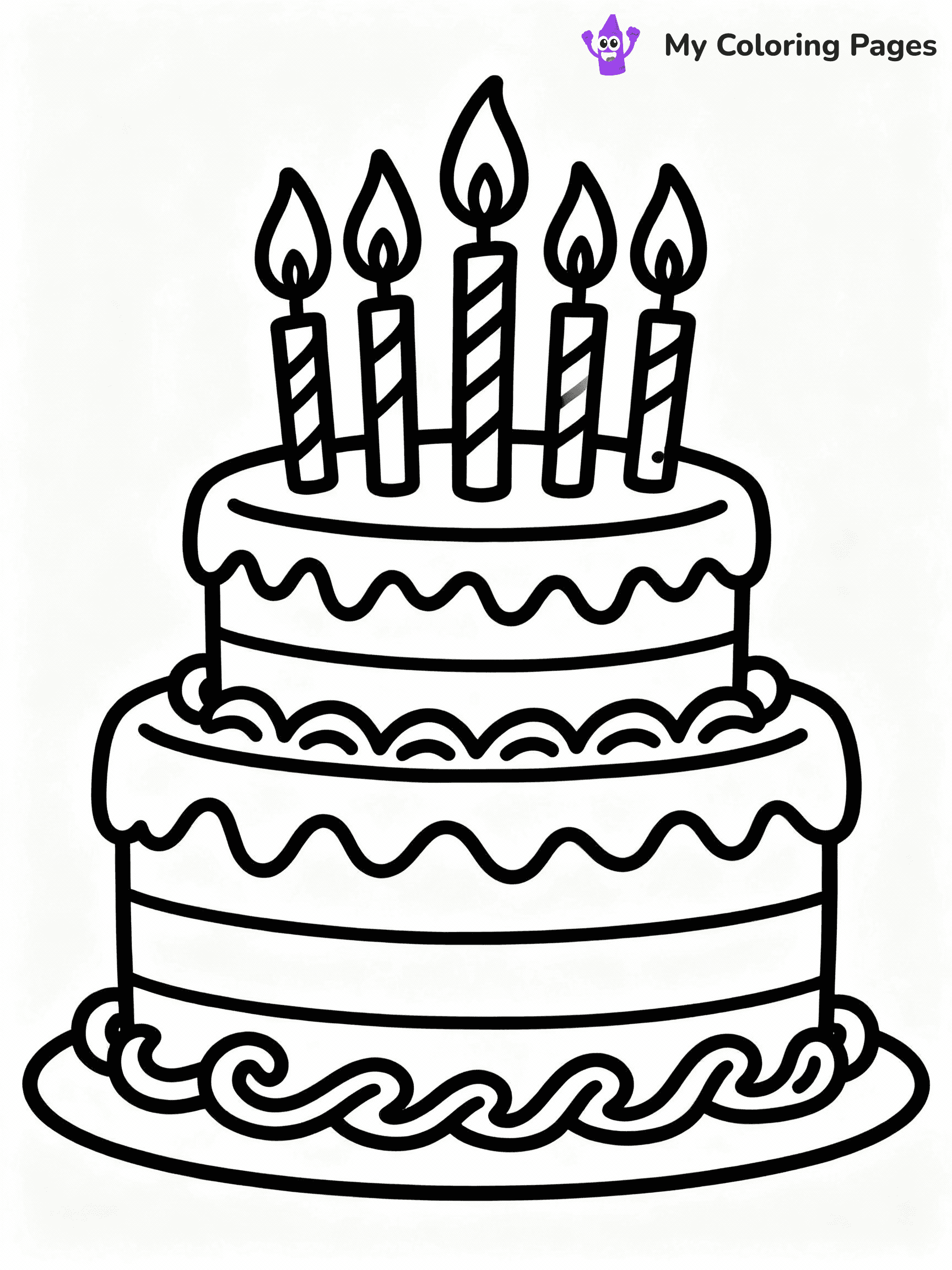 ⚠️ CRITICAL REQUIREMENT - ABSOLUTE BLACK AND WHITE ONLY ⚠️
This MUST be a BLACK AND WHITE line drawing ONLY. NO COLORS whatsoever.
- ONLY pure black lines (#000000) on pure white background (#FFFFFF)
- ABSOLUTELY NO colors, NO shading, NO gradients, NO grayscale
- If there are ANY colors in the output, the image is REJECTED
- This is a COLORING PAGE - meant to be COLORED IN by children
- The output must be UNCOLORED line art ready for coloring
⚠️ SUBJECT TO DRAW: Delicious birthday cake with multiple layers, candles lit, decorative frosting, outline style
(REMEMBER: Output must be BLACK AND WHITE line art only, NOT colored!)
# COLORING PAGE: BLACK OUTLINES ONLY - WHITE BACKGROUND MANDATORY
Create a **coloring book page** using EXACTLY two values: black lines, white space.
## NON-NEGOTIABLE BINARY RULES
- **ONLY #000000 (black) and #FFFFFF (white)** - NO other values exist
- **EVERY PIXEL = BLACK OR WHITE** - no gray/shading/antialiasing
- **WHITE BACKGROUND MANDATORY** - entire canvas stays white
- **ALL SHAPES HOLLOW** - everything is empty outlines waiting to be colored
- **FORBIDDEN:** fills, shading, gradients, patterns, textures, colors
- **NO SOLID REGIONS** - if it's not a thin line, it's wrong
## Universal Line Standards
- Black outlines ONLY - thin, uniform weight
- Every shape completely empty inside
- Closed contours suitable for coloring
- Simple flat illustration - zero depth/3D/realism
- **Style:** Whimsical Doodle Art Alley - rounded, friendly outlines (unless specified)
## Everything = Outline Only
- Characters/animals: hollow shapes
- Objects/clothing: empty contours
- Backgrounds/scenery: line work only
- Natural elements: outlined forms
- Dark/night areas: don't exist (use outlined symbols)
- Textures/patterns: convert to simple lines
## The Test
Can a child color EVERY white space with crayons? If any area is pre-filled/shaded/gray or colored in, it FAILS. Every shape must be waiting to receive color.
**FINAL OUTPUT**: Binary coloring page. Black lines define shapes. White spaces ready for coloring. Nothing else exists. No exceptions. Print-ready.
⚠️ FINAL REMINDER: Draw the subject "Delicious birthday cake with multiple layers, candles lit, decorative frosting, outline style" as BLACK AND WHITE line art. Zero colors in output.