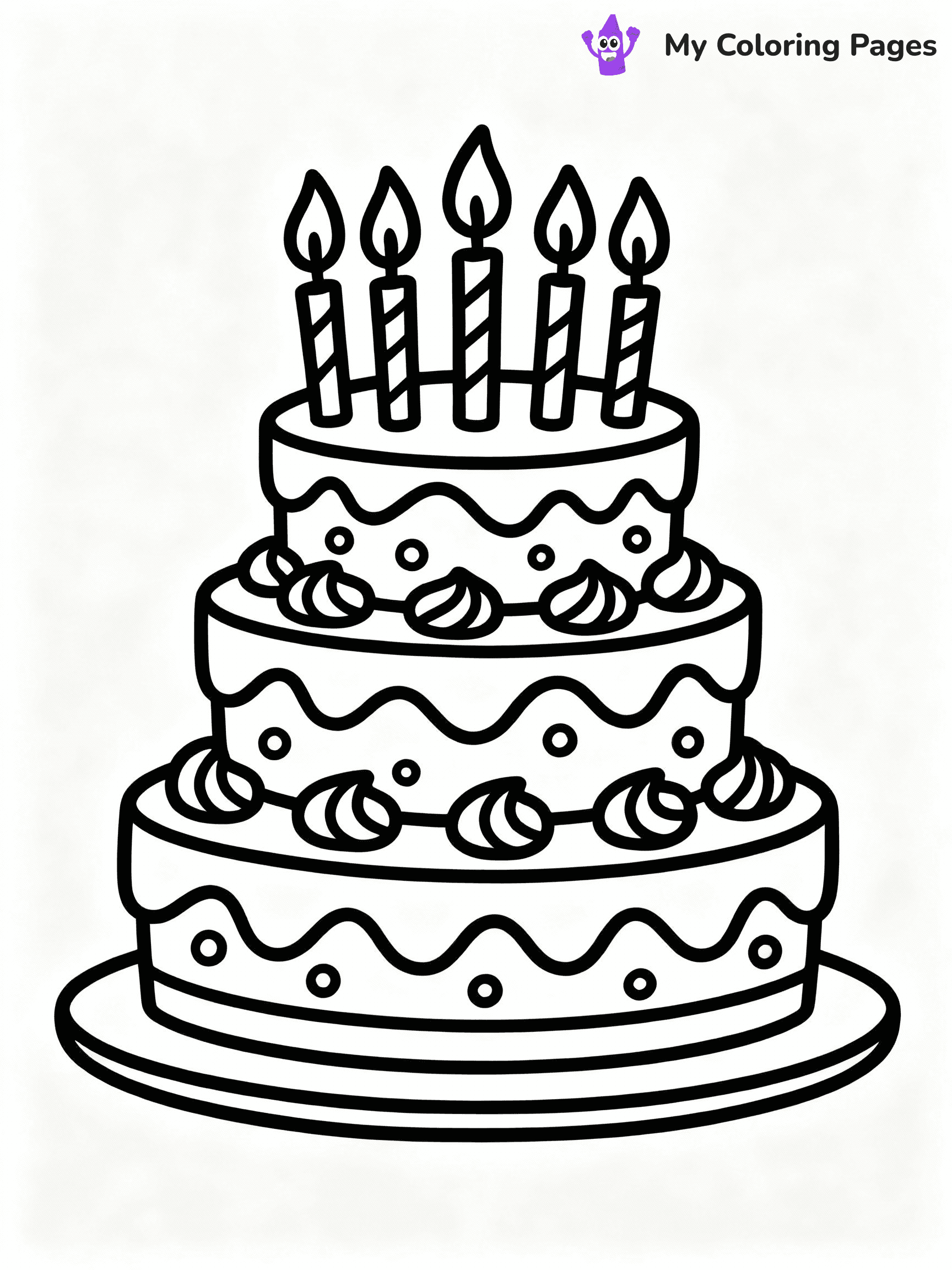 ⚠️ CRITICAL REQUIREMENT - ABSOLUTE BLACK AND WHITE ONLY ⚠️
This MUST be a BLACK AND WHITE line drawing ONLY. NO COLORS whatsoever.
- ONLY pure black lines (#000000) on pure white background (#FFFFFF)
- ABSOLUTELY NO colors, NO shading, NO gradients, NO grayscale
- If there are ANY colors in the output, the image is REJECTED
- This is a COLORING PAGE - meant to be COLORED IN by children
- The output must be UNCOLORED line art ready for coloring
⚠️ SUBJECT TO DRAW: Delicious birthday cake with multiple layers, candles lit, decorative frosting, outline style
(REMEMBER: Output must be BLACK AND WHITE line art only, NOT colored!)
# COLORING PAGE: BLACK OUTLINES ONLY - WHITE BACKGROUND MANDATORY
Create a **coloring book page** using EXACTLY two values: black lines, white space.
## NON-NEGOTIABLE BINARY RULES
- **ONLY #000000 (black) and #FFFFFF (white)** - NO other values exist
- **EVERY PIXEL = BLACK OR WHITE** - no gray/shading/antialiasing
- **WHITE BACKGROUND MANDATORY** - entire canvas stays white
- **ALL SHAPES HOLLOW** - everything is empty outlines waiting to be colored
- **FORBIDDEN:** fills, shading, gradients, patterns, textures, colors
- **NO SOLID REGIONS** - if it's not a thin line, it's wrong
## Universal Line Standards
- Black outlines ONLY - thin, uniform weight
- Every shape completely empty inside
- Closed contours suitable for coloring
- Simple flat illustration - zero depth/3D/realism
- **Style:** Whimsical Doodle Art Alley - rounded, friendly outlines (unless specified)
## Everything = Outline Only
- Characters/animals: hollow shapes
- Objects/clothing: empty contours
- Backgrounds/scenery: line work only
- Natural elements: outlined forms
- Dark/night areas: don't exist (use outlined symbols)
- Textures/patterns: convert to simple lines
## The Test
Can a child color EVERY white space with crayons? If any area is pre-filled/shaded/gray or colored in, it FAILS. Every shape must be waiting to receive color.
**FINAL OUTPUT**: Binary coloring page. Black lines define shapes. White spaces ready for coloring. Nothing else exists. No exceptions. Print-ready.
⚠️ FINAL REMINDER: Draw the subject "Delicious birthday cake with multiple layers, candles lit, decorative frosting, outline style" as BLACK AND WHITE line art. Zero colors in output.