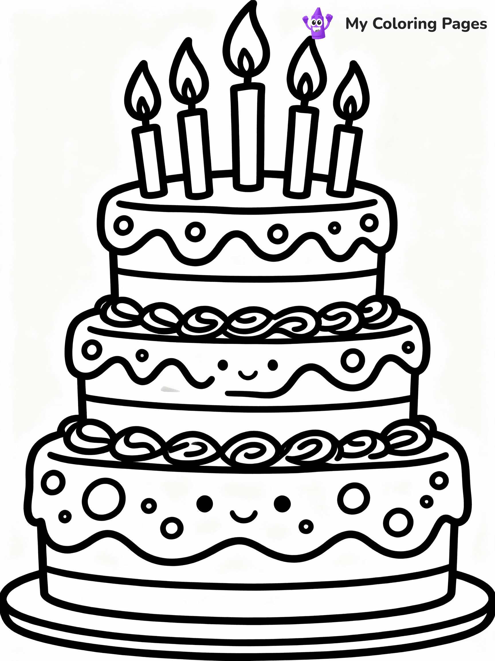 ⚠️ CRITICAL REQUIREMENT - ABSOLUTE BLACK AND WHITE ONLY ⚠️
This MUST be a BLACK AND WHITE line drawing ONLY. NO COLORS whatsoever.
- ONLY pure black lines (#000000) on pure white background (#FFFFFF)
- ABSOLUTELY NO colors, NO shading, NO gradients, NO grayscale
- If there are ANY colors in the output, the image is REJECTED
- This is a COLORING PAGE - meant to be COLORED IN by children
- The output must be UNCOLORED line art ready for coloring
⚠️ SUBJECT TO DRAW: Delicious birthday cake with multiple layers, candles lit, decorative frosting, outline style
(REMEMBER: Output must be BLACK AND WHITE line art only, NOT colored!)
# COLORING PAGE: BLACK OUTLINES ONLY - WHITE BACKGROUND MANDATORY
Create a **coloring book page** using EXACTLY two values: black lines, white space.
## NON-NEGOTIABLE BINARY RULES
- **ONLY #000000 (black) and #FFFFFF (white)** - NO other values exist
- **EVERY PIXEL = BLACK OR WHITE** - no gray/shading/antialiasing
- **WHITE BACKGROUND MANDATORY** - entire canvas stays white
- **ALL SHAPES HOLLOW** - everything is empty outlines waiting to be colored
- **FORBIDDEN:** fills, shading, gradients, patterns, textures, colors
- **NO SOLID REGIONS** - if it's not a thin line, it's wrong
## Universal Line Standards
- Black outlines ONLY - thin, uniform weight
- Every shape completely empty inside
- Closed contours suitable for coloring
- Simple flat illustration - zero depth/3D/realism
- **Style:** Whimsical Doodle Art Alley - rounded, friendly outlines (unless specified)
## Everything = Outline Only
- Characters/animals: hollow shapes
- Objects/clothing: empty contours
- Backgrounds/scenery: line work only
- Natural elements: outlined forms
- Dark/night areas: don't exist (use outlined symbols)
- Textures/patterns: convert to simple lines
## The Test
Can a child color EVERY white space with crayons? If any area is pre-filled/shaded/gray or colored in, it FAILS. Every shape must be waiting to receive color.
**FINAL OUTPUT**: Binary coloring page. Black lines define shapes. White spaces ready for coloring. Nothing else exists. No exceptions. Print-ready.
⚠️ FINAL REMINDER: Draw the subject "Delicious birthday cake with multiple layers, candles lit, decorative frosting, outline style" as BLACK AND WHITE line art. Zero colors in output.