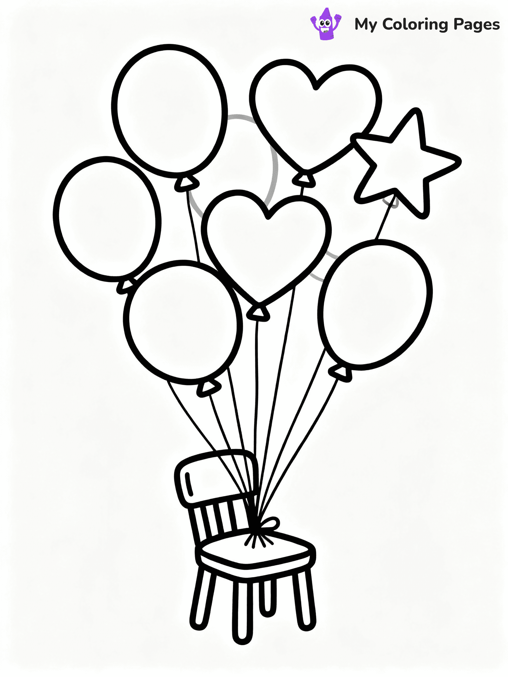 ⚠️ CRITICAL REQUIREMENT - ABSOLUTE BLACK AND WHITE ONLY ⚠️
This MUST be a BLACK AND WHITE line drawing ONLY. NO COLORS whatsoever.
- ONLY pure black lines (#000000) on pure white background (#FFFFFF)
- ABSOLUTELY NO colors, NO shading, NO gradients, NO grayscale
- If there are ANY colors in the output, the image is REJECTED
- This is a COLORING PAGE - meant to be COLORED IN by children
- The output must be UNCOLORED line art ready for coloring
⚠️ SUBJECT TO DRAW: birthday balloons in various shapes, some tied to a chair, outline style
(REMEMBER: Output must be BLACK AND WHITE line art only, NOT colored!)
# COLORING PAGE: BLACK OUTLINES ONLY - WHITE BACKGROUND MANDATORY
Create a **coloring book page** using EXACTLY two values: black lines, white space.
## NON-NEGOTIABLE BINARY RULES
- **ONLY #000000 (black) and #FFFFFF (white)** - NO other values exist
- **EVERY PIXEL = BLACK OR WHITE** - no gray/shading/antialiasing
- **WHITE BACKGROUND MANDATORY** - entire canvas stays white
- **ALL SHAPES HOLLOW** - everything is empty outlines waiting to be colored
- **FORBIDDEN:** fills, shading, gradients, patterns, textures, colors
- **NO SOLID REGIONS** - if it's not a thin line, it's wrong
## Universal Line Standards
- Black outlines ONLY - thin, uniform weight
- Every shape completely empty inside
- Closed contours suitable for coloring
- Simple flat illustration - zero depth/3D/realism
- **Style:** Whimsical Doodle Art Alley - rounded, friendly outlines (unless specified)
## Everything = Outline Only
- Characters/animals: hollow shapes
- Objects/clothing: empty contours
- Backgrounds/scenery: line work only
- Natural elements: outlined forms
- Dark/night areas: don't exist (use outlined symbols)
- Textures/patterns: convert to simple lines
## The Test
Can a child color EVERY white space with crayons? If any area is pre-filled/shaded/gray or colored in, it FAILS. Every shape must be waiting to receive color.
**FINAL OUTPUT**: Binary coloring page. Black lines define shapes. White spaces ready for coloring. Nothing else exists. No exceptions. Print-ready.
⚠️ FINAL REMINDER: Draw the subject "birthday balloons in various shapes, some tied to a chair, outline style" as BLACK AND WHITE line art. Zero colors in output.