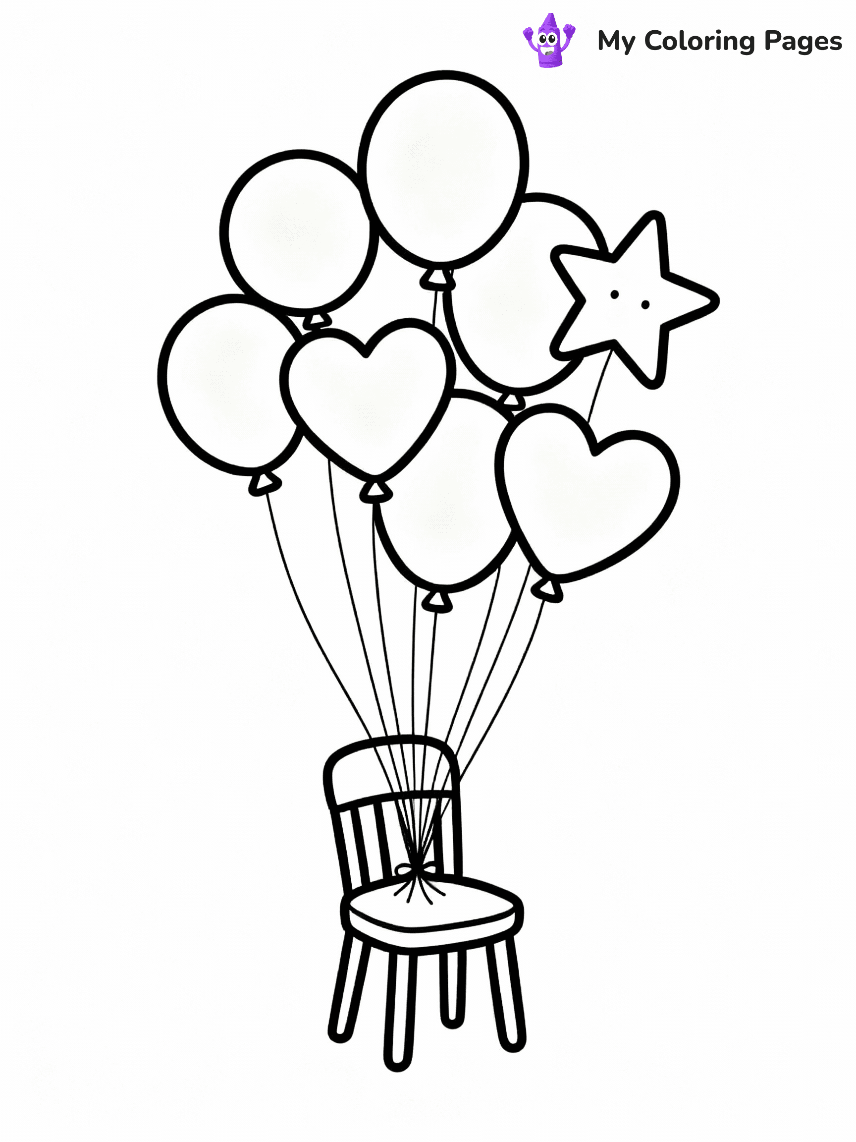 ⚠️ CRITICAL REQUIREMENT - ABSOLUTE BLACK AND WHITE ONLY ⚠️
This MUST be a BLACK AND WHITE line drawing ONLY. NO COLORS whatsoever.
- ONLY pure black lines (#000000) on pure white background (#FFFFFF)
- ABSOLUTELY NO colors, NO shading, NO gradients, NO grayscale
- If there are ANY colors in the output, the image is REJECTED
- This is a COLORING PAGE - meant to be COLORED IN by children
- The output must be UNCOLORED line art ready for coloring
⚠️ SUBJECT TO DRAW: birthday balloons in various shapes, some tied to a chair, outline style
(REMEMBER: Output must be BLACK AND WHITE line art only, NOT colored!)
# COLORING PAGE: BLACK OUTLINES ONLY - WHITE BACKGROUND MANDATORY
Create a **coloring book page** using EXACTLY two values: black lines, white space.
## NON-NEGOTIABLE BINARY RULES
- **ONLY #000000 (black) and #FFFFFF (white)** - NO other values exist
- **EVERY PIXEL = BLACK OR WHITE** - no gray/shading/antialiasing
- **WHITE BACKGROUND MANDATORY** - entire canvas stays white
- **ALL SHAPES HOLLOW** - everything is empty outlines waiting to be colored
- **FORBIDDEN:** fills, shading, gradients, patterns, textures, colors
- **NO SOLID REGIONS** - if it's not a thin line, it's wrong
## Universal Line Standards
- Black outlines ONLY - thin, uniform weight
- Every shape completely empty inside
- Closed contours suitable for coloring
- Simple flat illustration - zero depth/3D/realism
- **Style:** Whimsical Doodle Art Alley - rounded, friendly outlines (unless specified)
## Everything = Outline Only
- Characters/animals: hollow shapes
- Objects/clothing: empty contours
- Backgrounds/scenery: line work only
- Natural elements: outlined forms
- Dark/night areas: don't exist (use outlined symbols)
- Textures/patterns: convert to simple lines
## The Test
Can a child color EVERY white space with crayons? If any area is pre-filled/shaded/gray or colored in, it FAILS. Every shape must be waiting to receive color.
**FINAL OUTPUT**: Binary coloring page. Black lines define shapes. White spaces ready for coloring. Nothing else exists. No exceptions. Print-ready.
⚠️ FINAL REMINDER: Draw the subject "birthday balloons in various shapes, some tied to a chair, outline style" as BLACK AND WHITE line art. Zero colors in output.