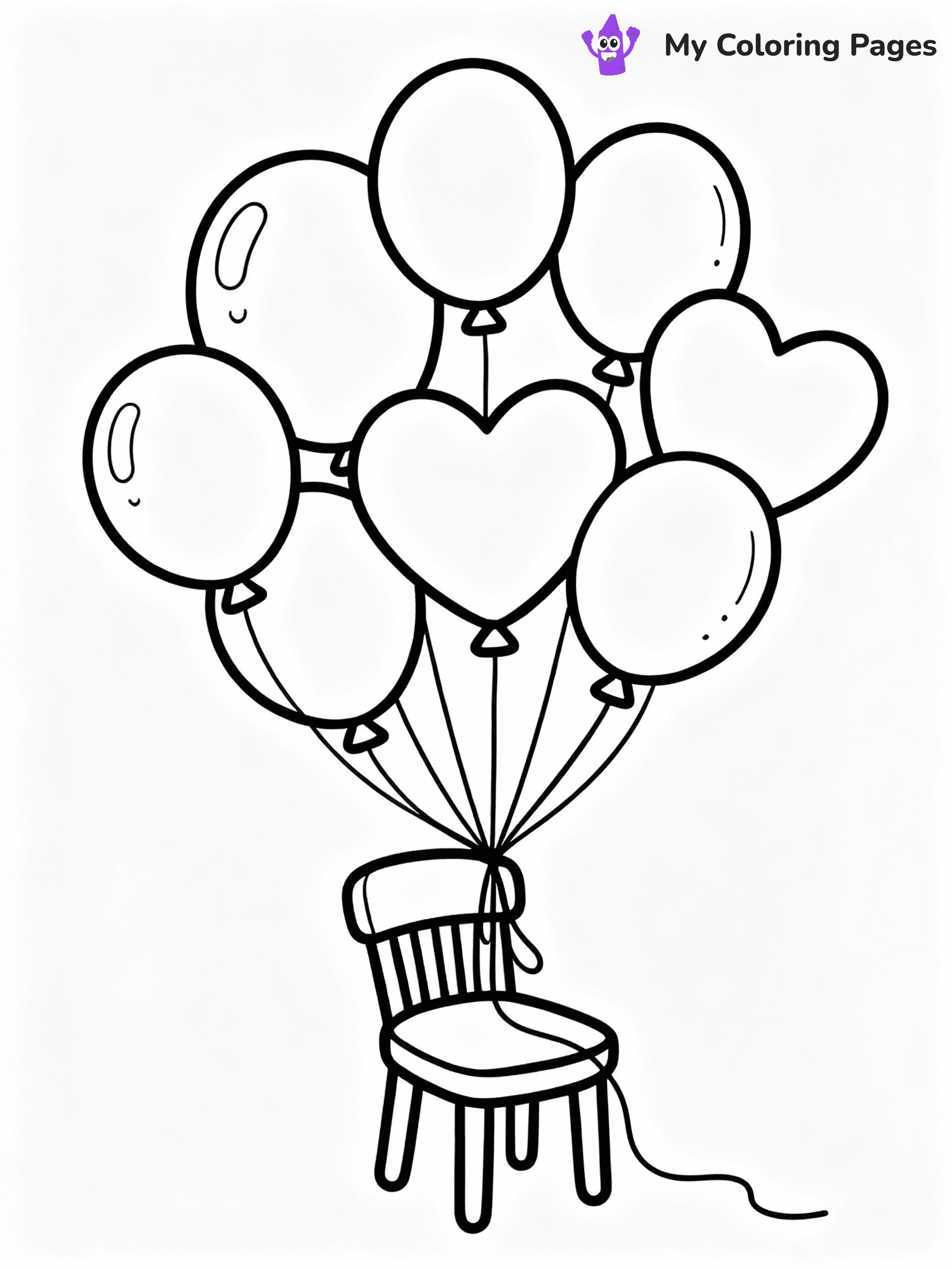 ⚠️ CRITICAL REQUIREMENT - ABSOLUTE BLACK AND WHITE ONLY ⚠️
This MUST be a BLACK AND WHITE line drawing ONLY. NO COLORS whatsoever.
- ONLY pure black lines (#000000) on pure white background (#FFFFFF)
- ABSOLUTELY NO colors, NO shading, NO gradients, NO grayscale
- If there are ANY colors in the output, the image is REJECTED
- This is a COLORING PAGE - meant to be COLORED IN by children
- The output must be UNCOLORED line art ready for coloring
⚠️ SUBJECT TO DRAW: birthday balloons in various shapes, some tied to a chair, outline style
(REMEMBER: Output must be BLACK AND WHITE line art only, NOT colored!)
# COLORING PAGE: BLACK OUTLINES ONLY - WHITE BACKGROUND MANDATORY
Create a **coloring book page** using EXACTLY two values: black lines, white space.
## NON-NEGOTIABLE BINARY RULES
- **ONLY #000000 (black) and #FFFFFF (white)** - NO other values exist
- **EVERY PIXEL = BLACK OR WHITE** - no gray/shading/antialiasing
- **WHITE BACKGROUND MANDATORY** - entire canvas stays white
- **ALL SHAPES HOLLOW** - everything is empty outlines waiting to be colored
- **FORBIDDEN:** fills, shading, gradients, patterns, textures, colors
- **NO SOLID REGIONS** - if it's not a thin line, it's wrong
## Universal Line Standards
- Black outlines ONLY - thin, uniform weight
- Every shape completely empty inside
- Closed contours suitable for coloring
- Simple flat illustration - zero depth/3D/realism
- **Style:** Whimsical Doodle Art Alley - rounded, friendly outlines (unless specified)
## Everything = Outline Only
- Characters/animals: hollow shapes
- Objects/clothing: empty contours
- Backgrounds/scenery: line work only
- Natural elements: outlined forms
- Dark/night areas: don't exist (use outlined symbols)
- Textures/patterns: convert to simple lines
## The Test
Can a child color EVERY white space with crayons? If any area is pre-filled/shaded/gray or colored in, it FAILS. Every shape must be waiting to receive color.
**FINAL OUTPUT**: Binary coloring page. Black lines define shapes. White spaces ready for coloring. Nothing else exists. No exceptions. Print-ready.
⚠️ FINAL REMINDER: Draw the subject "birthday balloons in various shapes, some tied to a chair, outline style" as BLACK AND WHITE line art. Zero colors in output.