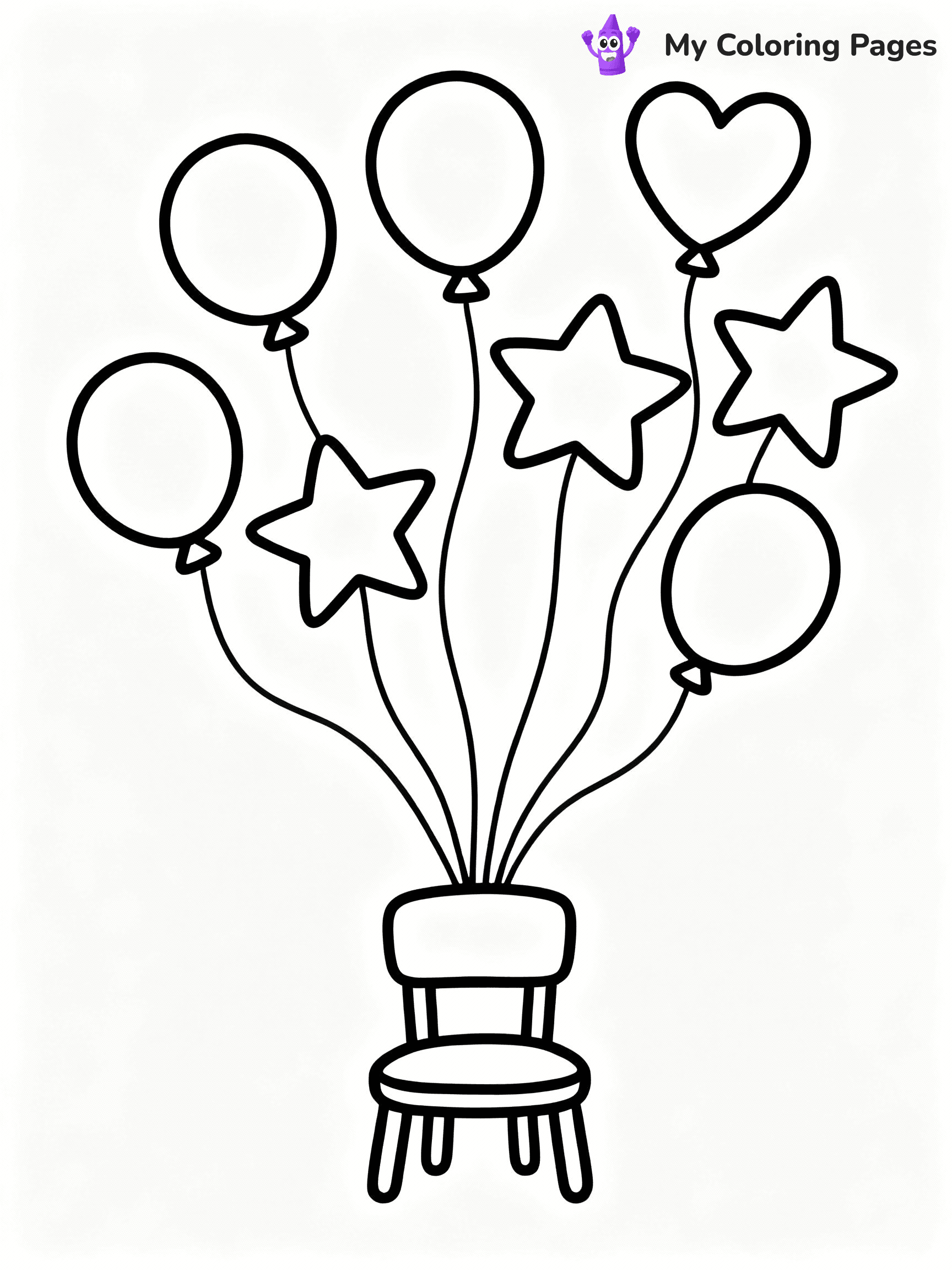 ⚠️ CRITICAL REQUIREMENT - ABSOLUTE BLACK AND WHITE ONLY ⚠️
This MUST be a BLACK AND WHITE line drawing ONLY. NO COLORS whatsoever.
- ONLY pure black lines (#000000) on pure white background (#FFFFFF)
- ABSOLUTELY NO colors, NO shading, NO gradients, NO grayscale
- If there are ANY colors in the output, the image is REJECTED
- This is a COLORING PAGE - meant to be COLORED IN by children
- The output must be UNCOLORED line art ready for coloring
⚠️ SUBJECT TO DRAW: birthday balloons in various shapes, some tied to a chair, outline style
(REMEMBER: Output must be BLACK AND WHITE line art only, NOT colored!)
# COLORING PAGE: BLACK OUTLINES ONLY - WHITE BACKGROUND MANDATORY
Create a **coloring book page** using EXACTLY two values: black lines, white space.
## NON-NEGOTIABLE BINARY RULES
- **ONLY #000000 (black) and #FFFFFF (white)** - NO other values exist
- **EVERY PIXEL = BLACK OR WHITE** - no gray/shading/antialiasing
- **WHITE BACKGROUND MANDATORY** - entire canvas stays white
- **ALL SHAPES HOLLOW** - everything is empty outlines waiting to be colored
- **FORBIDDEN:** fills, shading, gradients, patterns, textures, colors
- **NO SOLID REGIONS** - if it's not a thin line, it's wrong
## Universal Line Standards
- Black outlines ONLY - thin, uniform weight
- Every shape completely empty inside
- Closed contours suitable for coloring
- Simple flat illustration - zero depth/3D/realism
- **Style:** Whimsical Doodle Art Alley - rounded, friendly outlines (unless specified)
## Everything = Outline Only
- Characters/animals: hollow shapes
- Objects/clothing: empty contours
- Backgrounds/scenery: line work only
- Natural elements: outlined forms
- Dark/night areas: don't exist (use outlined symbols)
- Textures/patterns: convert to simple lines
## The Test
Can a child color EVERY white space with crayons? If any area is pre-filled/shaded/gray or colored in, it FAILS. Every shape must be waiting to receive color.
**FINAL OUTPUT**: Binary coloring page. Black lines define shapes. White spaces ready for coloring. Nothing else exists. No exceptions. Print-ready.
⚠️ FINAL REMINDER: Draw the subject "birthday balloons in various shapes, some tied to a chair, outline style" as BLACK AND WHITE line art. Zero colors in output.