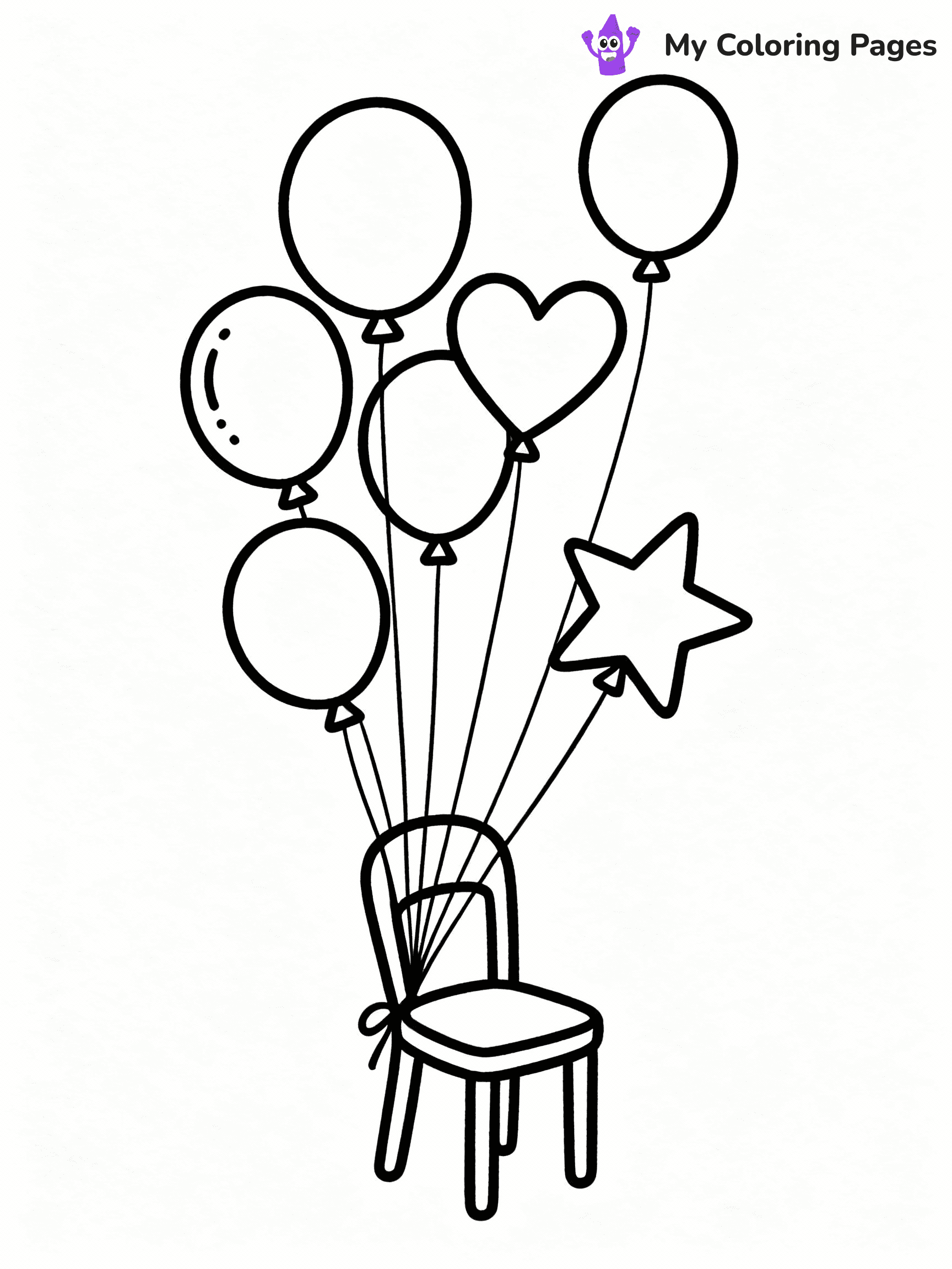 ⚠️ CRITICAL REQUIREMENT - ABSOLUTE BLACK AND WHITE ONLY ⚠️
This MUST be a BLACK AND WHITE line drawing ONLY. NO COLORS whatsoever.
- ONLY pure black lines (#000000) on pure white background (#FFFFFF)
- ABSOLUTELY NO colors, NO shading, NO gradients, NO grayscale
- If there are ANY colors in the output, the image is REJECTED
- This is a COLORING PAGE - meant to be COLORED IN by children
- The output must be UNCOLORED line art ready for coloring
⚠️ SUBJECT TO DRAW: birthday balloons in various shapes, some tied to a chair, outline style
(REMEMBER: Output must be BLACK AND WHITE line art only, NOT colored!)
# COLORING PAGE: BLACK OUTLINES ONLY - WHITE BACKGROUND MANDATORY
Create a **coloring book page** using EXACTLY two values: black lines, white space.
## NON-NEGOTIABLE BINARY RULES
- **ONLY #000000 (black) and #FFFFFF (white)** - NO other values exist
- **EVERY PIXEL = BLACK OR WHITE** - no gray/shading/antialiasing
- **WHITE BACKGROUND MANDATORY** - entire canvas stays white
- **ALL SHAPES HOLLOW** - everything is empty outlines waiting to be colored
- **FORBIDDEN:** fills, shading, gradients, patterns, textures, colors
- **NO SOLID REGIONS** - if it's not a thin line, it's wrong
## Universal Line Standards
- Black outlines ONLY - thin, uniform weight
- Every shape completely empty inside
- Closed contours suitable for coloring
- Simple flat illustration - zero depth/3D/realism
- **Style:** Whimsical Doodle Art Alley - rounded, friendly outlines (unless specified)
## Everything = Outline Only
- Characters/animals: hollow shapes
- Objects/clothing: empty contours
- Backgrounds/scenery: line work only
- Natural elements: outlined forms
- Dark/night areas: don't exist (use outlined symbols)
- Textures/patterns: convert to simple lines
## The Test
Can a child color EVERY white space with crayons? If any area is pre-filled/shaded/gray or colored in, it FAILS. Every shape must be waiting to receive color.
**FINAL OUTPUT**: Binary coloring page. Black lines define shapes. White spaces ready for coloring. Nothing else exists. No exceptions. Print-ready.
⚠️ FINAL REMINDER: Draw the subject "birthday balloons in various shapes, some tied to a chair, outline style" as BLACK AND WHITE line art. Zero colors in output.