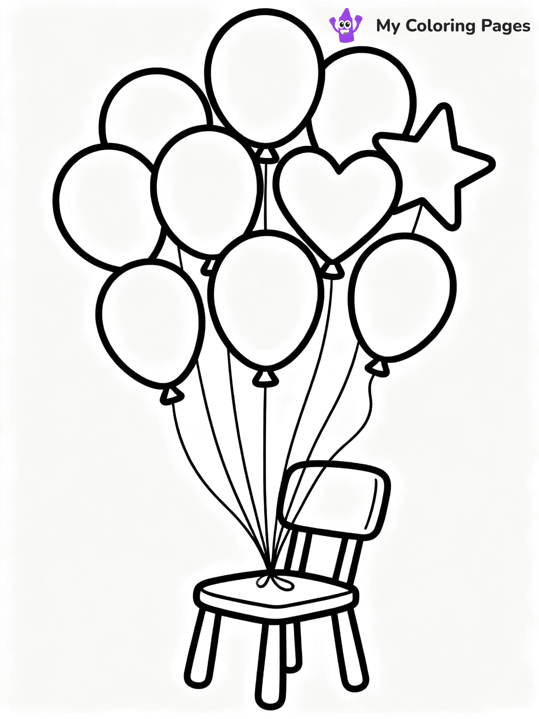 ⚠️ CRITICAL REQUIREMENT - ABSOLUTE BLACK AND WHITE ONLY ⚠️
This MUST be a BLACK AND WHITE line drawing ONLY. NO COLORS whatsoever.
- ONLY pure black lines (#000000) on pure white background (#FFFFFF)
- ABSOLUTELY NO colors, NO shading, NO gradients, NO grayscale
- If there are ANY colors in the output, the image is REJECTED
- This is a COLORING PAGE - meant to be COLORED IN by children
- The output must be UNCOLORED line art ready for coloring
⚠️ SUBJECT TO DRAW: birthday balloons in various shapes, some tied to a chair, outline style
(REMEMBER: Output must be BLACK AND WHITE line art only, NOT colored!)
# COLORING PAGE: BLACK OUTLINES ONLY - WHITE BACKGROUND MANDATORY
Create a **coloring book page** using EXACTLY two values: black lines, white space.
## NON-NEGOTIABLE BINARY RULES
- **ONLY #000000 (black) and #FFFFFF (white)** - NO other values exist
- **EVERY PIXEL = BLACK OR WHITE** - no gray/shading/antialiasing
- **WHITE BACKGROUND MANDATORY** - entire canvas stays white
- **ALL SHAPES HOLLOW** - everything is empty outlines waiting to be colored
- **FORBIDDEN:** fills, shading, gradients, patterns, textures, colors
- **NO SOLID REGIONS** - if it's not a thin line, it's wrong
## Universal Line Standards
- Black outlines ONLY - thin, uniform weight
- Every shape completely empty inside
- Closed contours suitable for coloring
- Simple flat illustration - zero depth/3D/realism
- **Style:** Whimsical Doodle Art Alley - rounded, friendly outlines (unless specified)
## Everything = Outline Only
- Characters/animals: hollow shapes
- Objects/clothing: empty contours
- Backgrounds/scenery: line work only
- Natural elements: outlined forms
- Dark/night areas: don't exist (use outlined symbols)
- Textures/patterns: convert to simple lines
## The Test
Can a child color EVERY white space with crayons? If any area is pre-filled/shaded/gray or colored in, it FAILS. Every shape must be waiting to receive color.
**FINAL OUTPUT**: Binary coloring page. Black lines define shapes. White spaces ready for coloring. Nothing else exists. No exceptions. Print-ready.
⚠️ FINAL REMINDER: Draw the subject "birthday balloons in various shapes, some tied to a chair, outline style" as BLACK AND WHITE line art. Zero colors in output.