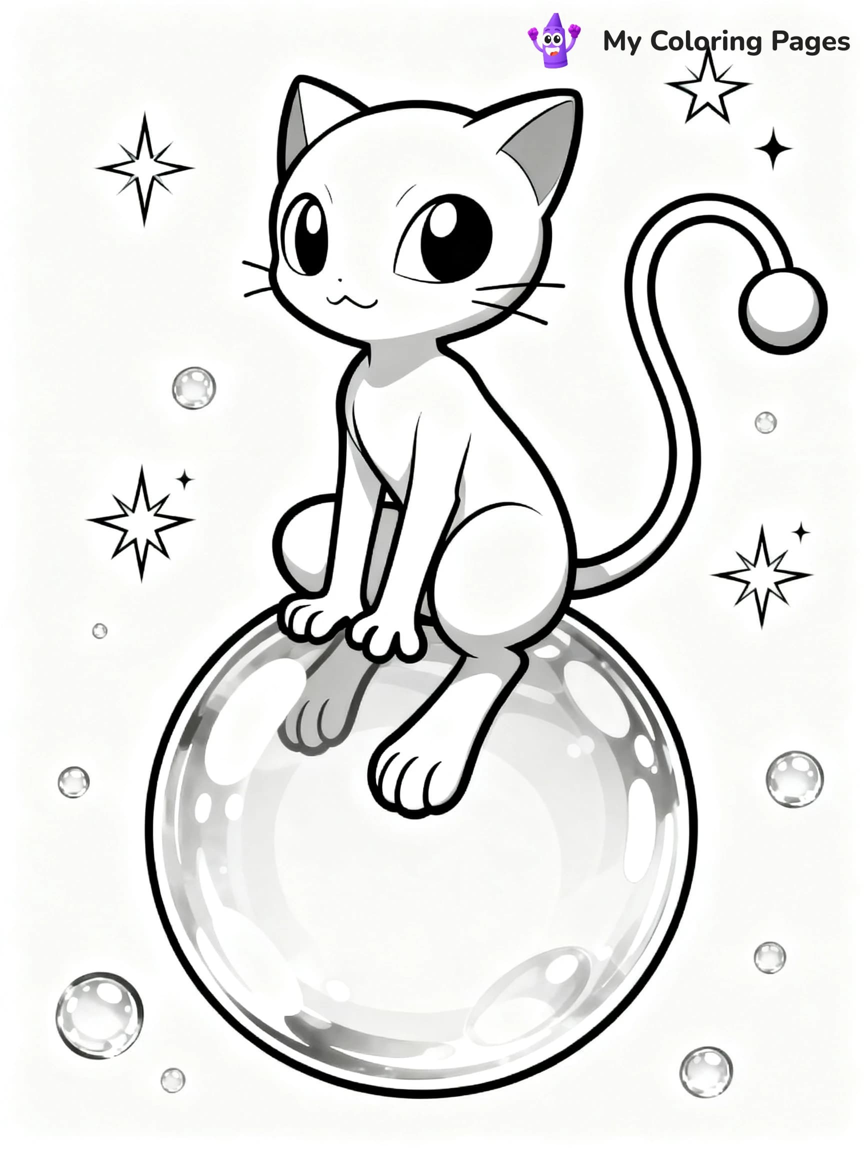 Cute Mew Coloring Pages - 20