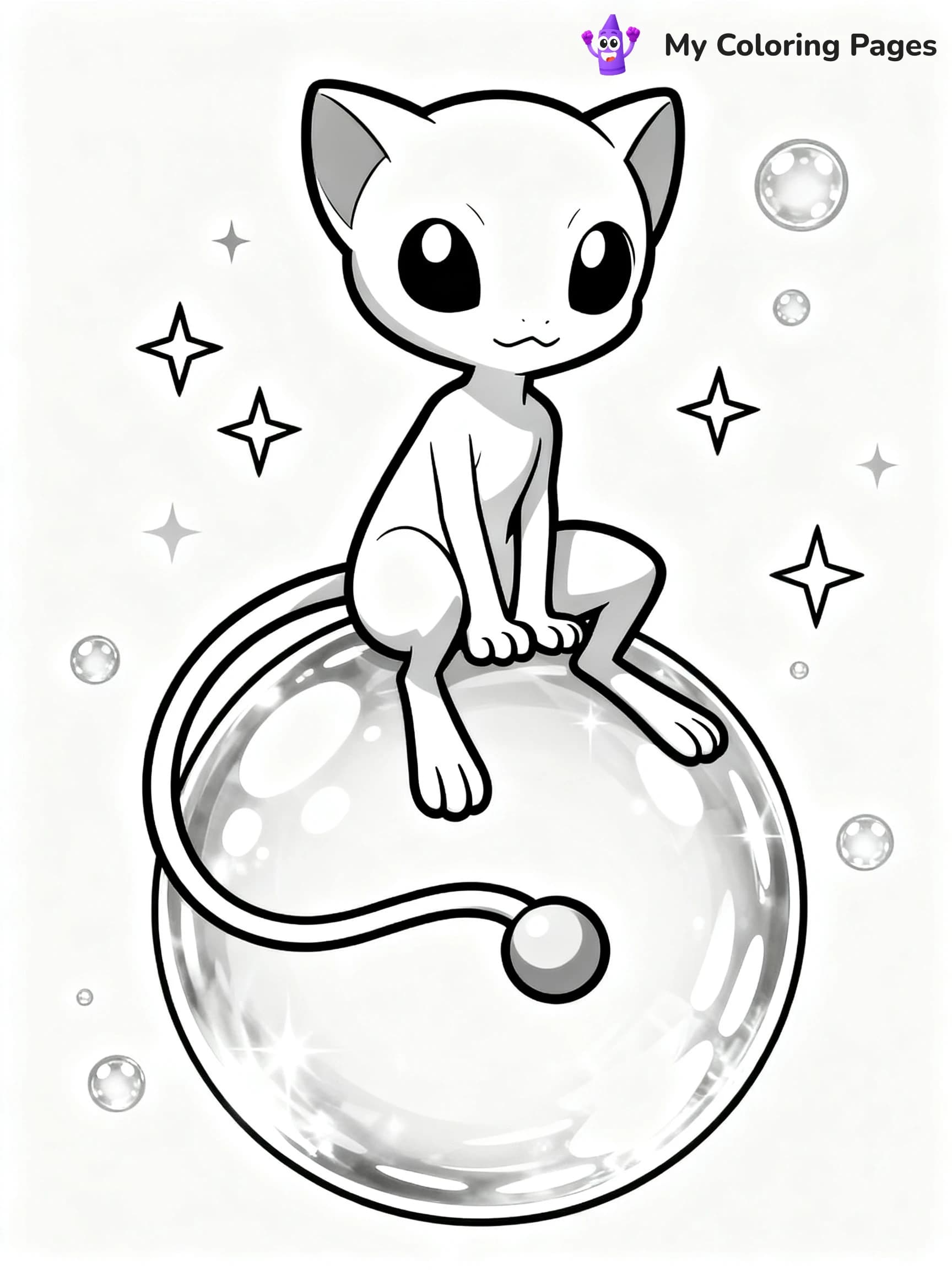 Cute Mew Coloring Pages - 18