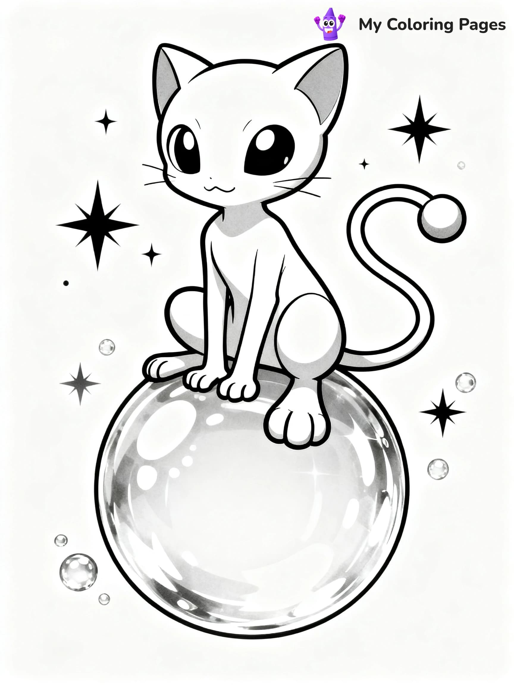 Cute Mew Coloring Pages - 17