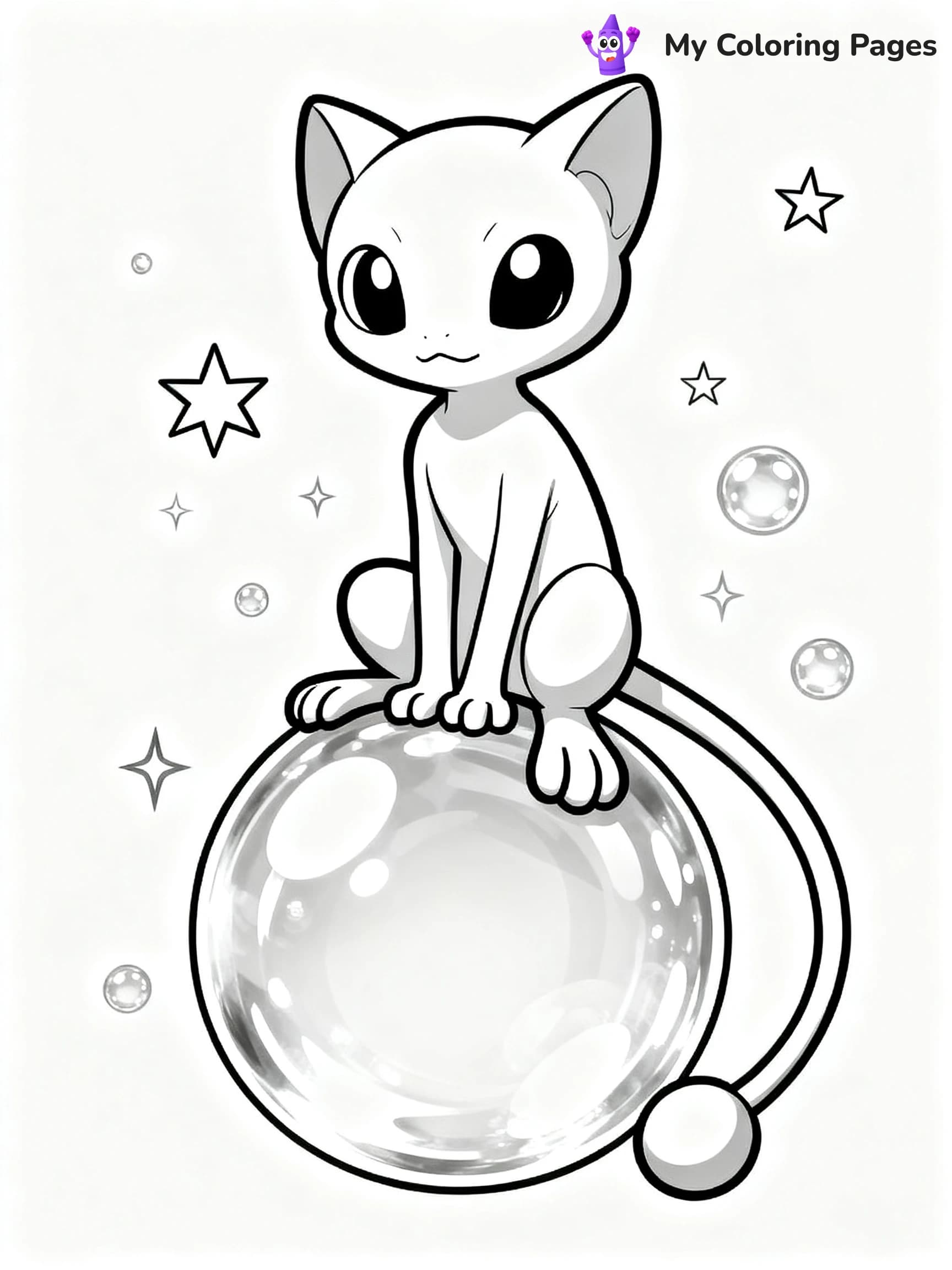 Cute Mew Coloring Pages - 16