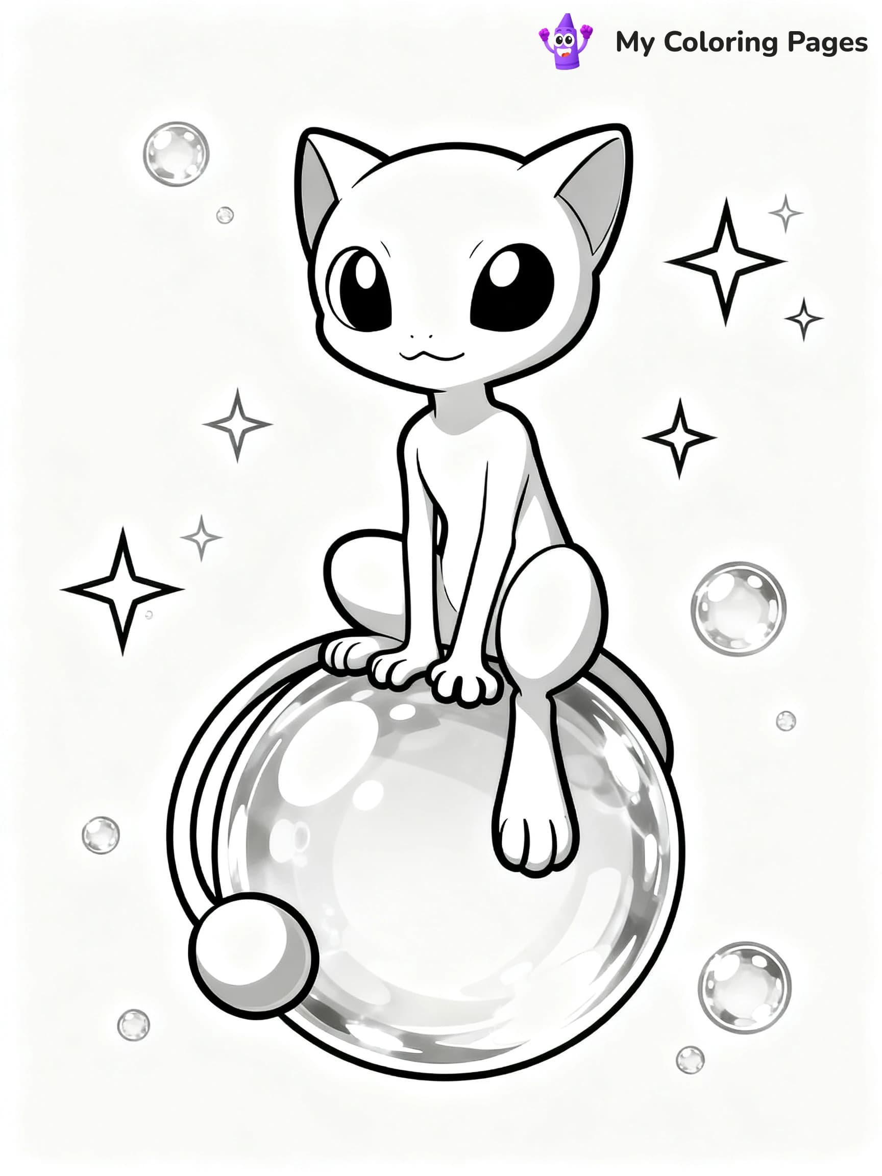 Cute Mew Coloring Pages - 2