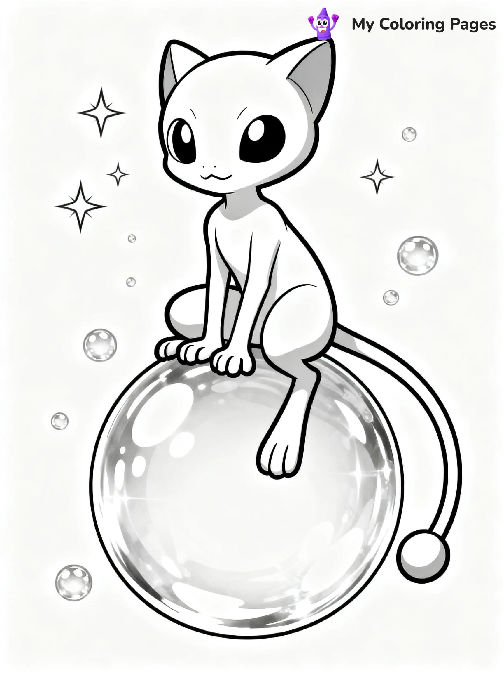 Cute Mew Coloring Pages - 1
