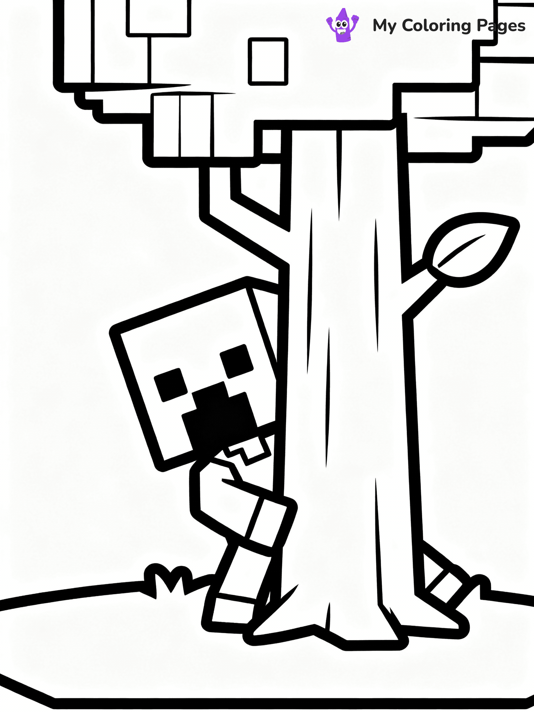 ⚠️ CRITICAL REQUIREMENT - ABSOLUTE BLACK AND WHITE ONLY ⚠️
This MUST be a BLACK AND WHITE line drawing ONLY. NO COLORS whatsoever.
- ONLY pure black lines (#000000) on pure white background (#FFFFFF)
- ABSOLUTELY NO colors, NO shading, NO gradients, NO grayscale
- If there are ANY colors in the output, the image is REJECTED
- This is a COLORING PAGE - meant to be COLORED IN by children
- The output must be UNCOLORED line art ready for coloring
⚠️ SUBJECT TO DRAW: Creeper hiding behind a blocky tree. PURE OUTLINES. NO FILLS, COLOR, SHADING, OR GREYSCALE. WHITE BACKGROUND.
(REMEMBER: Output must be BLACK AND WHITE line art only, NOT colored!)
# Flat, Friendly Cartoon Line-Art Coloring Page
You are generating a **pure black-and-white binary image** of a child-friendly cartoon scene combining characters and background scenery in one cohesive composition.
## Rendering Rules (Strict)
- Only two colors: pure black (#000000) outlines and pure white (#FFFFFF) background.
- No grayscale, shading, gradients, tints, fills, transparency, or partial pixels.
- No antialiasing or blended edges; every pixel is 100% black or white.
- No solid black fills inside shapes — all areas inside outlines must remain white.
- No dark clothing areas or filled tone blocks; all garments outlined only.
- No shadows, textures, lighting, or tonal variations.
- Must look like flat binary vector line-art for coloring pages.
## Drawing & Composition
- **Medium, consistent line weight**; clean closed outlines easy to color inside.
- **Flat, simple, child-friendly design** — no realism or 3D depth.
- Characters are **grounded on a surface**, centered and large.
- **Balanced composition** with clear silhouettes and minimal props.
## Scenery & Style
- Landmarks (e.g., mosque, CN Tower) and scenery (trees, benches, waves) drawn with **black outlines only.**
- For real-world figures, teams, or places, show accurate details using only black outlines—no text or logos. Use distinctive uniform patterns, abstract symbols, and landmark silhouettes to convey identity.
- Keep **consistent perspective**; no floating elements.
- **Style:** whimsical **Doodle Art Alley** — rounded, friendly outlines.
- May adapt shapes from **Crayola, Disney, Peppa Pig, Cocomelon** — *by shape only, never color.*
- Final output: **flat, crisp, binary (#000000/#FFFFFF)**, **no filled color or background text.**
EXTREMELYE IMPORTANT:
- PURE BINARY LINE-ART; NO FILLS (HAIR/CLOTHES/SKIN), SHADING, OR GREY.
- NO SHADING, COLOR. MUST BE WHITE BACKGROUND.
⚠️ FINAL REMINDER: Draw the subject "Creeper hiding behind a blocky tree. PURE OUTLINES. NO FILLS, COLOR, SHADING, OR GREYSCALE. WHITE BACKGROUND." as BLACK AND WHITE line art. Zero colors in output.