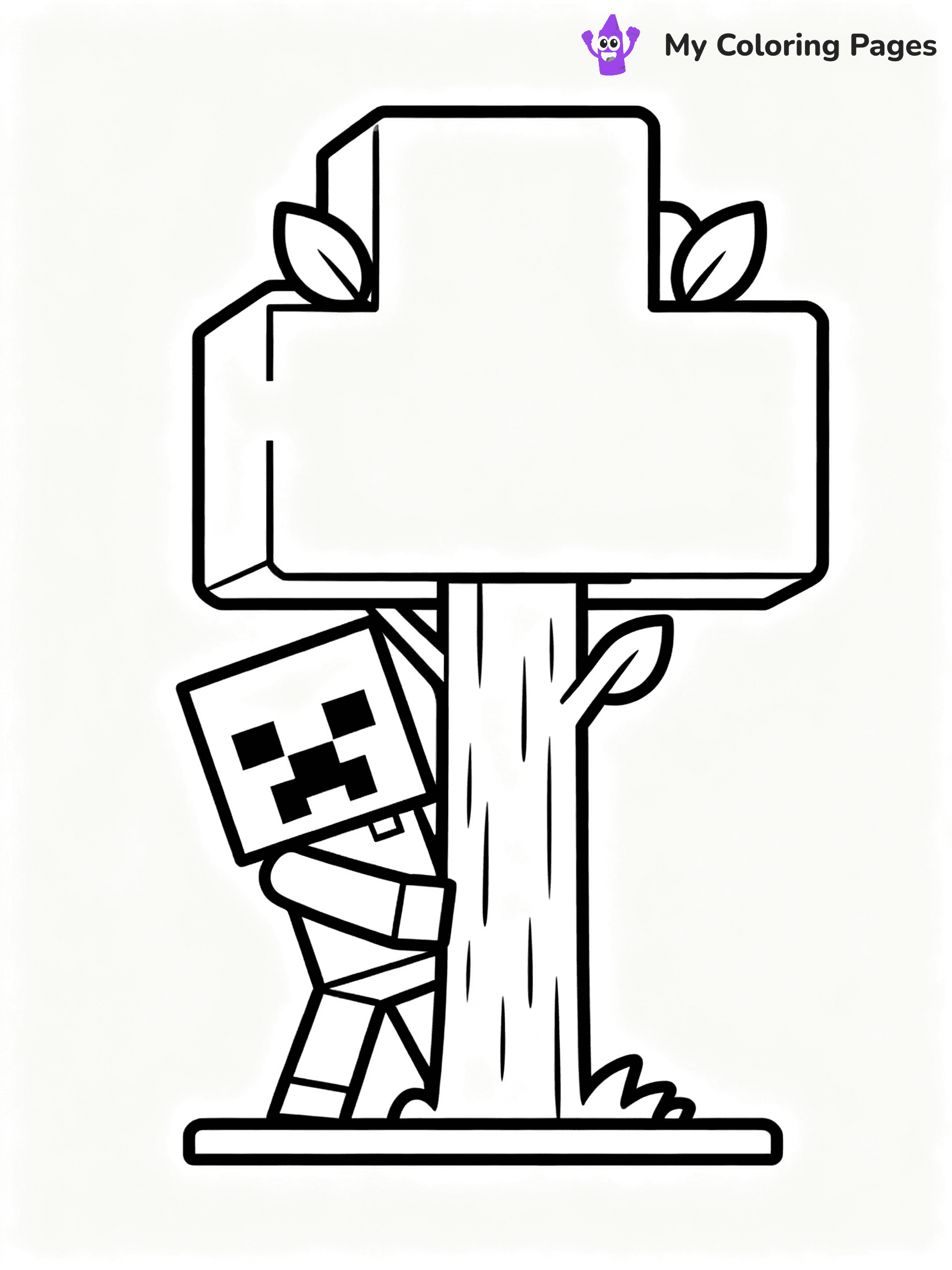 ⚠️ CRITICAL REQUIREMENT - ABSOLUTE BLACK AND WHITE ONLY ⚠️
This MUST be a BLACK AND WHITE line drawing ONLY. NO COLORS whatsoever.
- ONLY pure black lines (#000000) on pure white background (#FFFFFF)
- ABSOLUTELY NO colors, NO shading, NO gradients, NO grayscale
- If there are ANY colors in the output, the image is REJECTED
- This is a COLORING PAGE - meant to be COLORED IN by children
- The output must be UNCOLORED line art ready for coloring
⚠️ SUBJECT TO DRAW: Creeper hiding behind a blocky tree. PURE OUTLINES. NO FILLS, COLOR, SHADING, OR GREYSCALE. WHITE BACKGROUND.
(REMEMBER: Output must be BLACK AND WHITE line art only, NOT colored!)
# Flat, Friendly Cartoon Line-Art Coloring Page
You are generating a **pure black-and-white binary image** of a child-friendly cartoon scene combining characters and background scenery in one cohesive composition.
## Rendering Rules (Strict)
- Only two colors: pure black (#000000) outlines and pure white (#FFFFFF) background.
- No grayscale, shading, gradients, tints, fills, transparency, or partial pixels.
- No antialiasing or blended edges; every pixel is 100% black or white.
- No solid black fills inside shapes — all areas inside outlines must remain white.
- No dark clothing areas or filled tone blocks; all garments outlined only.
- No shadows, textures, lighting, or tonal variations.
- Must look like flat binary vector line-art for coloring pages.
## Drawing & Composition
- **Medium, consistent line weight**; clean closed outlines easy to color inside.
- **Flat, simple, child-friendly design** — no realism or 3D depth.
- Characters are **grounded on a surface**, centered and large.
- **Balanced composition** with clear silhouettes and minimal props.
## Scenery & Style
- Landmarks (e.g., mosque, CN Tower) and scenery (trees, benches, waves) drawn with **black outlines only.**
- For real-world figures, teams, or places, show accurate details using only black outlines—no text or logos. Use distinctive uniform patterns, abstract symbols, and landmark silhouettes to convey identity.
- Keep **consistent perspective**; no floating elements.
- **Style:** whimsical **Doodle Art Alley** — rounded, friendly outlines.
- May adapt shapes from **Crayola, Disney, Peppa Pig, Cocomelon** — *by shape only, never color.*
- Final output: **flat, crisp, binary (#000000/#FFFFFF)**, **no filled color or background text.**
EXTREMELYE IMPORTANT:
- PURE BINARY LINE-ART; NO FILLS (HAIR/CLOTHES/SKIN), SHADING, OR GREY.
- NO SHADING, COLOR. MUST BE WHITE BACKGROUND.
⚠️ FINAL REMINDER: Draw the subject "Creeper hiding behind a blocky tree. PURE OUTLINES. NO FILLS, COLOR, SHADING, OR GREYSCALE. WHITE BACKGROUND." as BLACK AND WHITE line art. Zero colors in output.