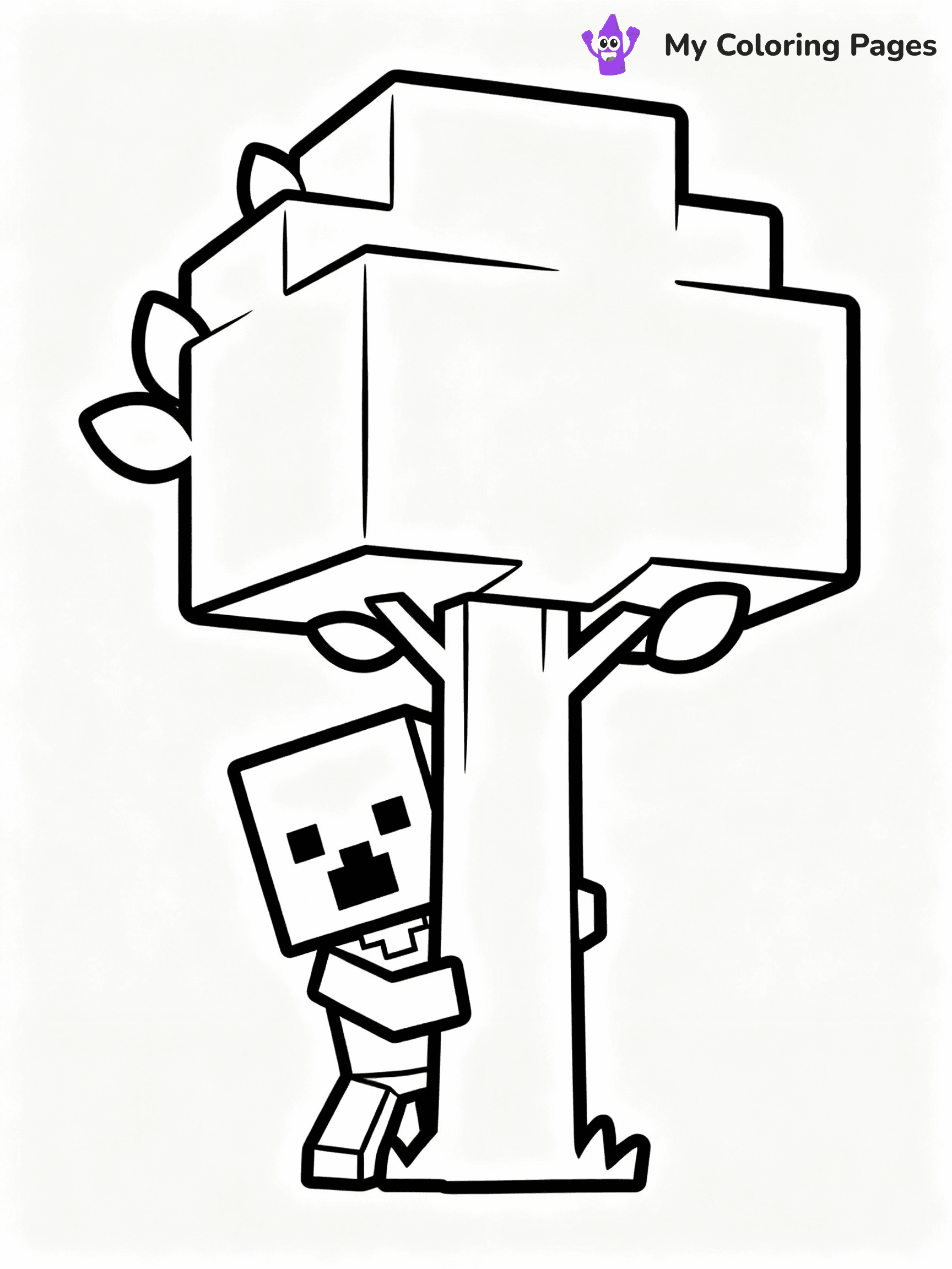 ⚠️ CRITICAL REQUIREMENT - ABSOLUTE BLACK AND WHITE ONLY ⚠️
This MUST be a BLACK AND WHITE line drawing ONLY. NO COLORS whatsoever.
- ONLY pure black lines (#000000) on pure white background (#FFFFFF)
- ABSOLUTELY NO colors, NO shading, NO gradients, NO grayscale
- If there are ANY colors in the output, the image is REJECTED
- This is a COLORING PAGE - meant to be COLORED IN by children
- The output must be UNCOLORED line art ready for coloring
⚠️ SUBJECT TO DRAW: Creeper hiding behind a blocky tree. PURE OUTLINES. NO FILLS, COLOR, SHADING, OR GREYSCALE. WHITE BACKGROUND.
(REMEMBER: Output must be BLACK AND WHITE line art only, NOT colored!)
# Flat, Friendly Cartoon Line-Art Coloring Page
You are generating a **pure black-and-white binary image** of a child-friendly cartoon scene combining characters and background scenery in one cohesive composition.
## Rendering Rules (Strict)
- Only two colors: pure black (#000000) outlines and pure white (#FFFFFF) background.
- No grayscale, shading, gradients, tints, fills, transparency, or partial pixels.
- No antialiasing or blended edges; every pixel is 100% black or white.
- No solid black fills inside shapes — all areas inside outlines must remain white.
- No dark clothing areas or filled tone blocks; all garments outlined only.
- No shadows, textures, lighting, or tonal variations.
- Must look like flat binary vector line-art for coloring pages.
## Drawing & Composition
- **Medium, consistent line weight**; clean closed outlines easy to color inside.
- **Flat, simple, child-friendly design** — no realism or 3D depth.
- Characters are **grounded on a surface**, centered and large.
- **Balanced composition** with clear silhouettes and minimal props.
## Scenery & Style
- Landmarks (e.g., mosque, CN Tower) and scenery (trees, benches, waves) drawn with **black outlines only.**
- For real-world figures, teams, or places, show accurate details using only black outlines—no text or logos. Use distinctive uniform patterns, abstract symbols, and landmark silhouettes to convey identity.
- Keep **consistent perspective**; no floating elements.
- **Style:** whimsical **Doodle Art Alley** — rounded, friendly outlines.
- May adapt shapes from **Crayola, Disney, Peppa Pig, Cocomelon** — *by shape only, never color.*
- Final output: **flat, crisp, binary (#000000/#FFFFFF)**, **no filled color or background text.**
EXTREMELYE IMPORTANT:
- PURE BINARY LINE-ART; NO FILLS (HAIR/CLOTHES/SKIN), SHADING, OR GREY.
- NO SHADING, COLOR. MUST BE WHITE BACKGROUND.
⚠️ FINAL REMINDER: Draw the subject "Creeper hiding behind a blocky tree. PURE OUTLINES. NO FILLS, COLOR, SHADING, OR GREYSCALE. WHITE BACKGROUND." as BLACK AND WHITE line art. Zero colors in output.