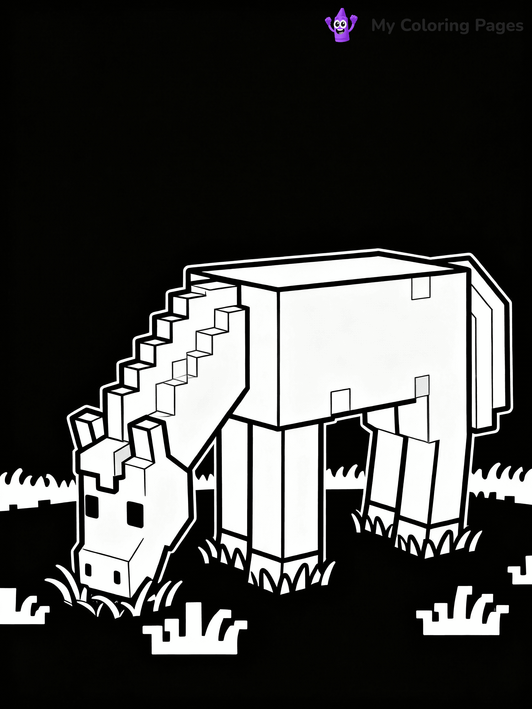 ⚠️ CRITICAL REQUIREMENT - ABSOLUTE BLACK AND WHITE ONLY ⚠️
This MUST be a BLACK AND WHITE line drawing ONLY. NO COLORS whatsoever.
- ONLY pure black lines (#000000) on pure white background (#FFFFFF)
- ABSOLUTELY NO colors, NO shading, NO gradients, NO grayscale
- If there are ANY colors in the output, the image is REJECTED
- This is a COLORING PAGE - meant to be COLORED IN by children
- The output must be UNCOLORED line art ready for coloring
⚠️ SUBJECT TO DRAW: Horse grazing on grassy plains in Minecraft. PURE OUTLINES. NO FILLS, COLOR, SHADING, OR GREYSCALE. WHITE BACKGROUND.
(REMEMBER: Output must be BLACK AND WHITE line art only, NOT colored!)
# Flat, Friendly Cartoon Line-Art Coloring Page
You are generating a **pure black-and-white binary image** of a child-friendly cartoon scene combining characters and background scenery in one cohesive composition.
## Rendering Rules (Strict)
- Only two colors: pure black (#000000) outlines and pure white (#FFFFFF) background.
- No grayscale, shading, gradients, tints, fills, transparency, or partial pixels.
- No antialiasing or blended edges; every pixel is 100% black or white.
- No solid black fills inside shapes — all areas inside outlines must remain white.
- No dark clothing areas or filled tone blocks; all garments outlined only.
- No shadows, textures, lighting, or tonal variations.
- Must look like flat binary vector line-art for coloring pages.
## Drawing & Composition
- **Medium, consistent line weight**; clean closed outlines easy to color inside.
- **Flat, simple, child-friendly design** — no realism or 3D depth.
- Characters are **grounded on a surface**, centered and large.
- **Balanced composition** with clear silhouettes and minimal props.
## Scenery & Style
- Landmarks (e.g., mosque, CN Tower) and scenery (trees, benches, waves) drawn with **black outlines only.**
- For real-world figures, teams, or places, show accurate details using only black outlines—no text or logos. Use distinctive uniform patterns, abstract symbols, and landmark silhouettes to convey identity.
- Keep **consistent perspective**; no floating elements.
- **Style:** whimsical **Doodle Art Alley** — rounded, friendly outlines.
- May adapt shapes from **Crayola, Disney, Peppa Pig, Cocomelon** — *by shape only, never color.*
- Final output: **flat, crisp, binary (#000000/#FFFFFF)**, **no filled color or background text.**
EXTREMELYE IMPORTANT:
- PURE BINARY LINE-ART; NO FILLS (HAIR/CLOTHES/SKIN), SHADING, OR GREY.
- NO SHADING, COLOR. MUST BE WHITE BACKGROUND.
⚠️ FINAL REMINDER: Draw the subject "Horse grazing on grassy plains in Minecraft. PURE OUTLINES. NO FILLS, COLOR, SHADING, OR GREYSCALE. WHITE BACKGROUND." as BLACK AND WHITE line art. Zero colors in output.