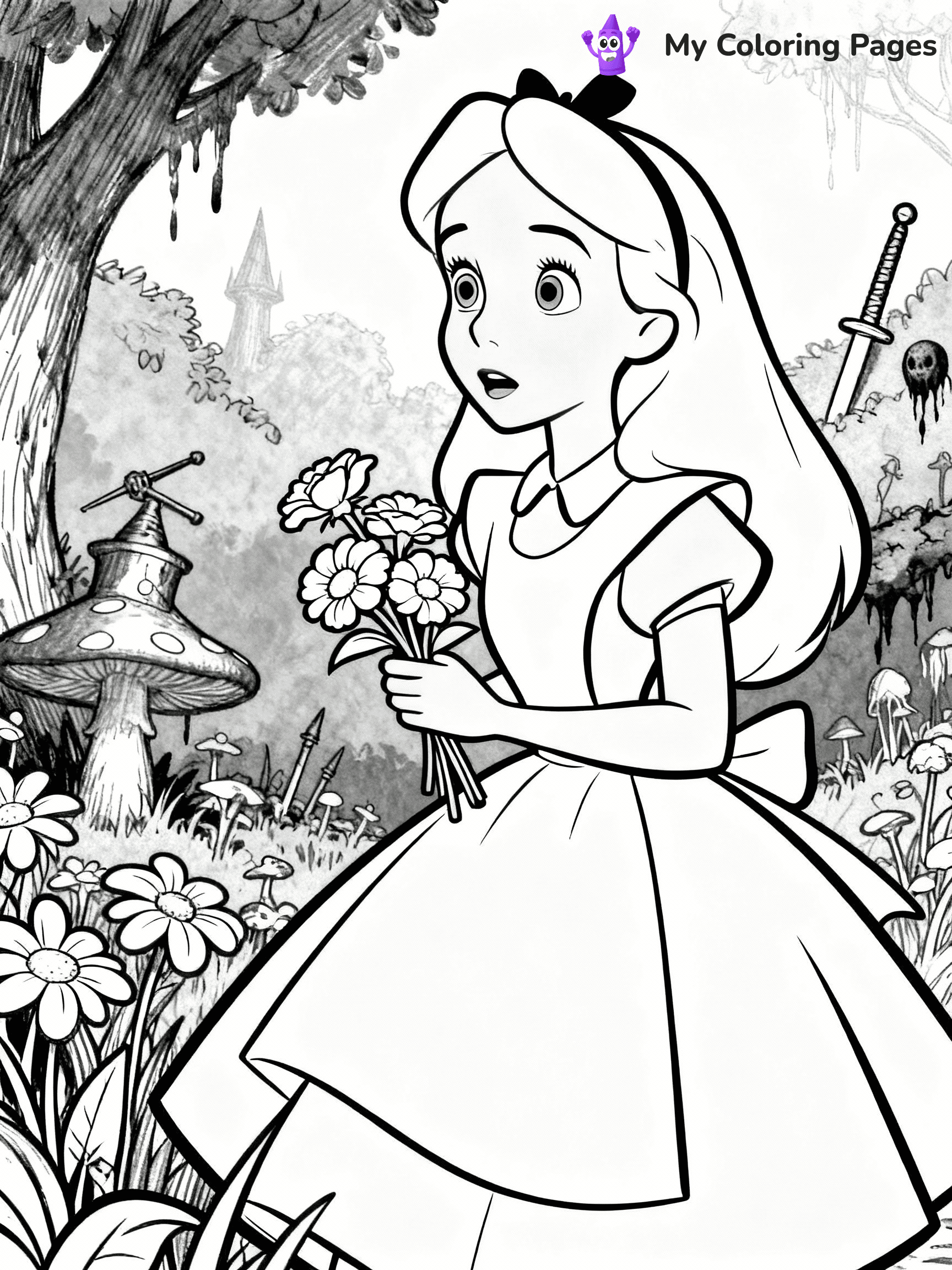 Alice In Wonderland Coloring Pages - 3