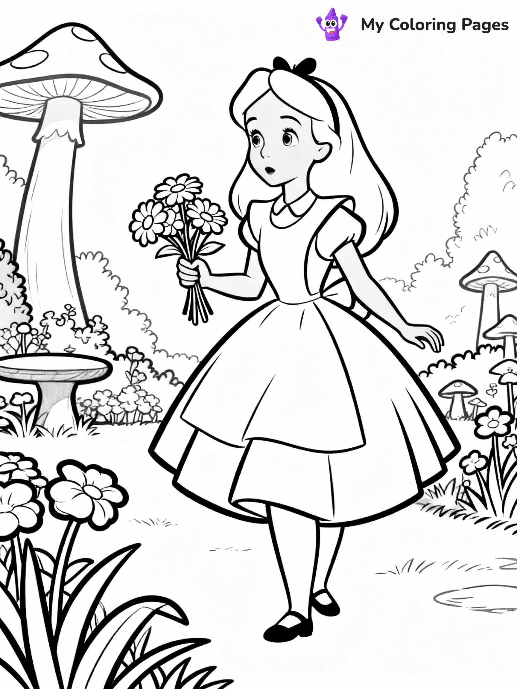 Alice In Wonderland Coloring Pages - 2