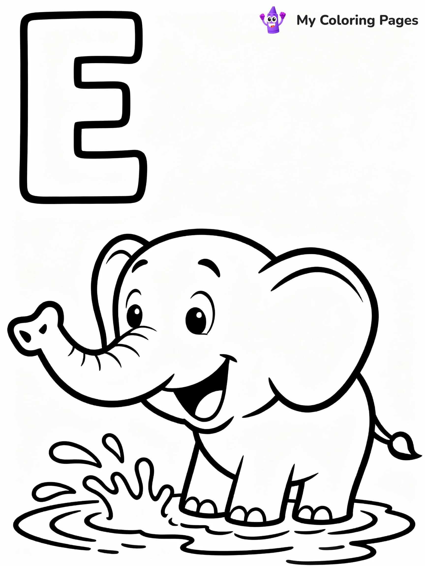Letter E Coloring Pages - 3