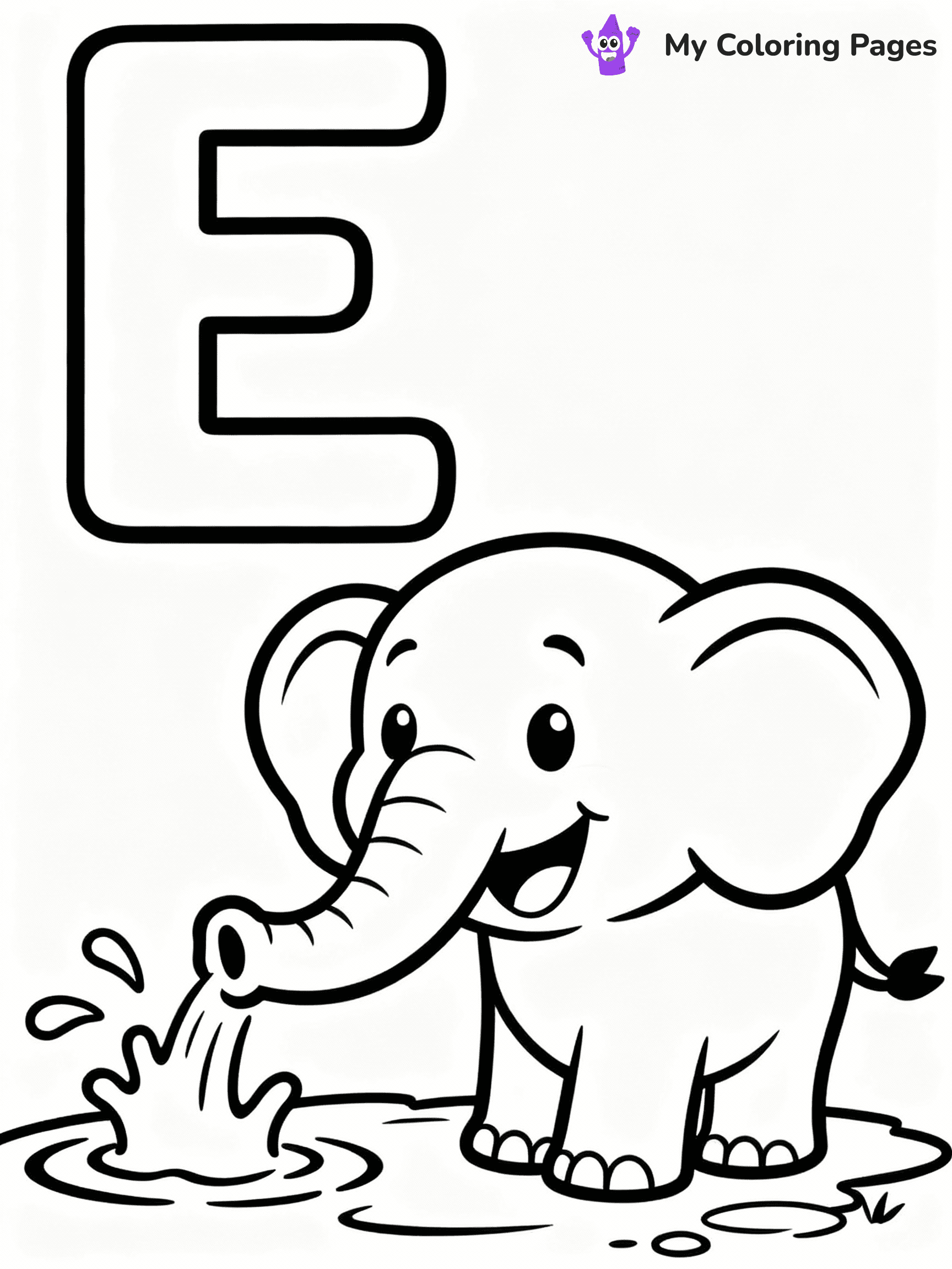 Letter E Coloring Pages - 2