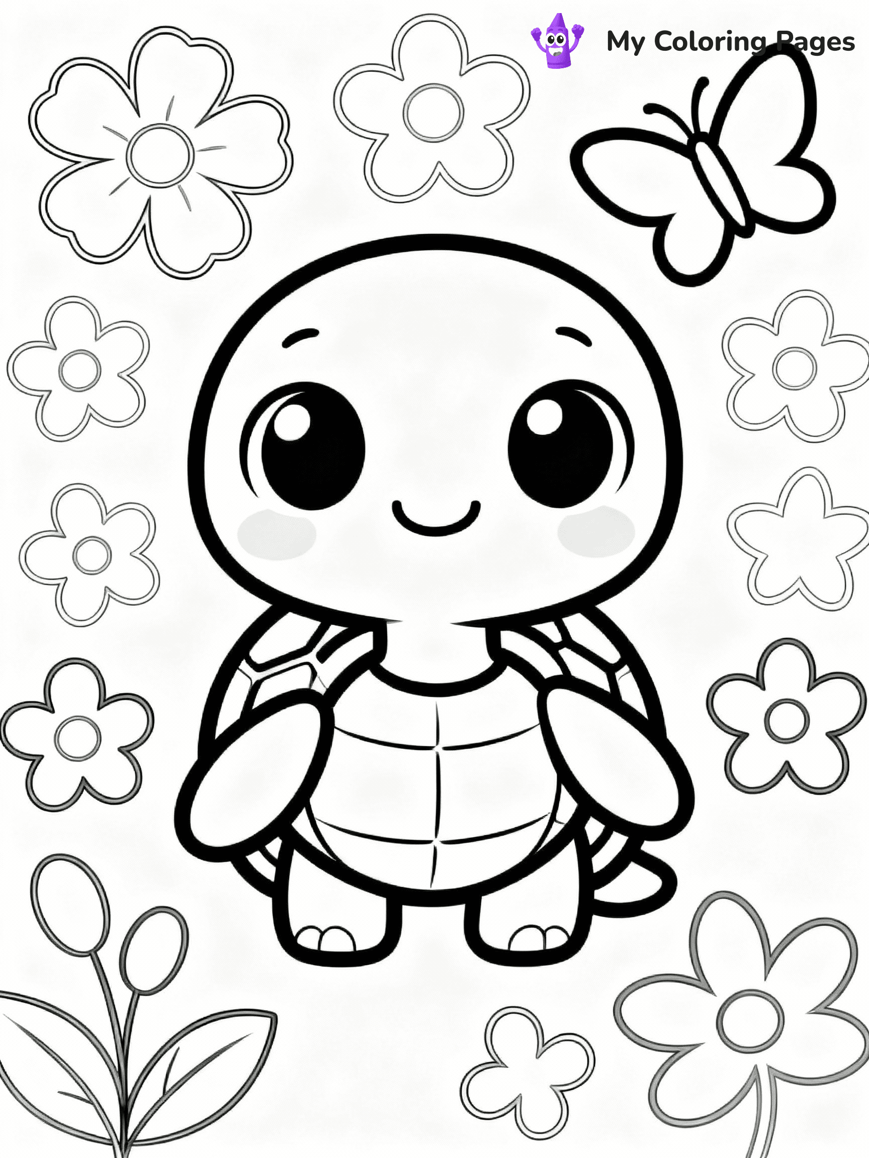 ⚠️ CRITICAL REQUIREMENT - ABSOLUTE BLACK AND WHITE ONLY ⚠️
This MUST be a BLACK AND WHITE line drawing ONLY. NO COLORS whatsoever.
- ONLY pure black lines (#000000) on pure white background (#FFFFFF)
- ABSOLUTELY NO colors, NO shading, NO gradients, NO grayscale
- If there are ANY colors in the output, the image is REJECTED
- This is a COLORING PAGE - meant to be COLORED IN by children
- The output must be UNCOLORED line art ready for coloring
⚠️ SUBJECT TO DRAW: Kawaii turtle with big eyes, smiling, surrounded by flowers and butterflies, in cute cartoon style
(REMEMBER: Output must be BLACK AND WHITE line art only, NOT colored!)
# COLORING PAGE: BLACK OUTLINES ONLY - WHITE BACKGROUND MANDATORY
Create a **coloring book page** using EXACTLY two values: black lines, white space.
## NON-NEGOTIABLE BINARY RULES
- **ONLY #000000 (black) and #FFFFFF (white)** - NO other values exist
- **EVERY PIXEL = BLACK OR WHITE** - no gray/shading/antialiasing
- **WHITE BACKGROUND MANDATORY** - entire canvas stays white
- **ALL SHAPES HOLLOW** - everything is empty outlines waiting to be colored
- **FORBIDDEN:** fills, shading, gradients, patterns, textures, colors
- **NO SOLID REGIONS** - if it's not a thin line, it's wrong
## Universal Line Standards
- Black outlines ONLY - thin, uniform weight
- Every shape completely empty inside
- Closed contours suitable for coloring
- Simple flat illustration - zero depth/3D/realism
- **Style:** Whimsical Doodle Art Alley - rounded, friendly outlines (unless specified)
## Everything = Outline Only
- Characters/animals: hollow shapes
- Objects/clothing: empty contours
- Backgrounds/scenery: line work only
- Natural elements: outlined forms
- Dark/night areas: don't exist (use outlined symbols)
- Textures/patterns: convert to simple lines
## The Test
Can a child color EVERY white space with crayons? If any area is pre-filled/shaded/gray or colored in, it FAILS. Every shape must be waiting to receive color.
**FINAL OUTPUT**: Binary coloring page. Black lines define shapes. White spaces ready for coloring. Nothing else exists. No exceptions. Print-ready.
⚠️ FINAL REMINDER: Draw the subject "Kawaii turtle with big eyes, smiling, surrounded by flowers and butterflies, in cute cartoon style" as BLACK AND WHITE line art. Zero colors in output.