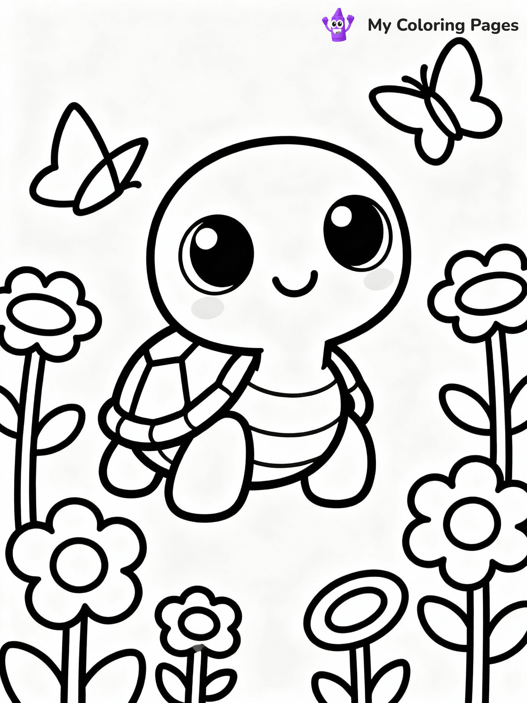 ⚠️ CRITICAL REQUIREMENT - ABSOLUTE BLACK AND WHITE ONLY ⚠️
This MUST be a BLACK AND WHITE line drawing ONLY. NO COLORS whatsoever.
- ONLY pure black lines (#000000) on pure white background (#FFFFFF)
- ABSOLUTELY NO colors, NO shading, NO gradients, NO grayscale
- If there are ANY colors in the output, the image is REJECTED
- This is a COLORING PAGE - meant to be COLORED IN by children
- The output must be UNCOLORED line art ready for coloring
⚠️ SUBJECT TO DRAW: Kawaii turtle with big eyes, smiling, surrounded by flowers and butterflies, in cute cartoon style
(REMEMBER: Output must be BLACK AND WHITE line art only, NOT colored!)
# COLORING PAGE: BLACK OUTLINES ONLY - WHITE BACKGROUND MANDATORY
Create a **coloring book page** using EXACTLY two values: black lines, white space.
## NON-NEGOTIABLE BINARY RULES
- **ONLY #000000 (black) and #FFFFFF (white)** - NO other values exist
- **EVERY PIXEL = BLACK OR WHITE** - no gray/shading/antialiasing
- **WHITE BACKGROUND MANDATORY** - entire canvas stays white
- **ALL SHAPES HOLLOW** - everything is empty outlines waiting to be colored
- **FORBIDDEN:** fills, shading, gradients, patterns, textures, colors
- **NO SOLID REGIONS** - if it's not a thin line, it's wrong
## Universal Line Standards
- Black outlines ONLY - thin, uniform weight
- Every shape completely empty inside
- Closed contours suitable for coloring
- Simple flat illustration - zero depth/3D/realism
- **Style:** Whimsical Doodle Art Alley - rounded, friendly outlines (unless specified)
## Everything = Outline Only
- Characters/animals: hollow shapes
- Objects/clothing: empty contours
- Backgrounds/scenery: line work only
- Natural elements: outlined forms
- Dark/night areas: don't exist (use outlined symbols)
- Textures/patterns: convert to simple lines
## The Test
Can a child color EVERY white space with crayons? If any area is pre-filled/shaded/gray or colored in, it FAILS. Every shape must be waiting to receive color.
**FINAL OUTPUT**: Binary coloring page. Black lines define shapes. White spaces ready for coloring. Nothing else exists. No exceptions. Print-ready.
⚠️ FINAL REMINDER: Draw the subject "Kawaii turtle with big eyes, smiling, surrounded by flowers and butterflies, in cute cartoon style" as BLACK AND WHITE line art. Zero colors in output.