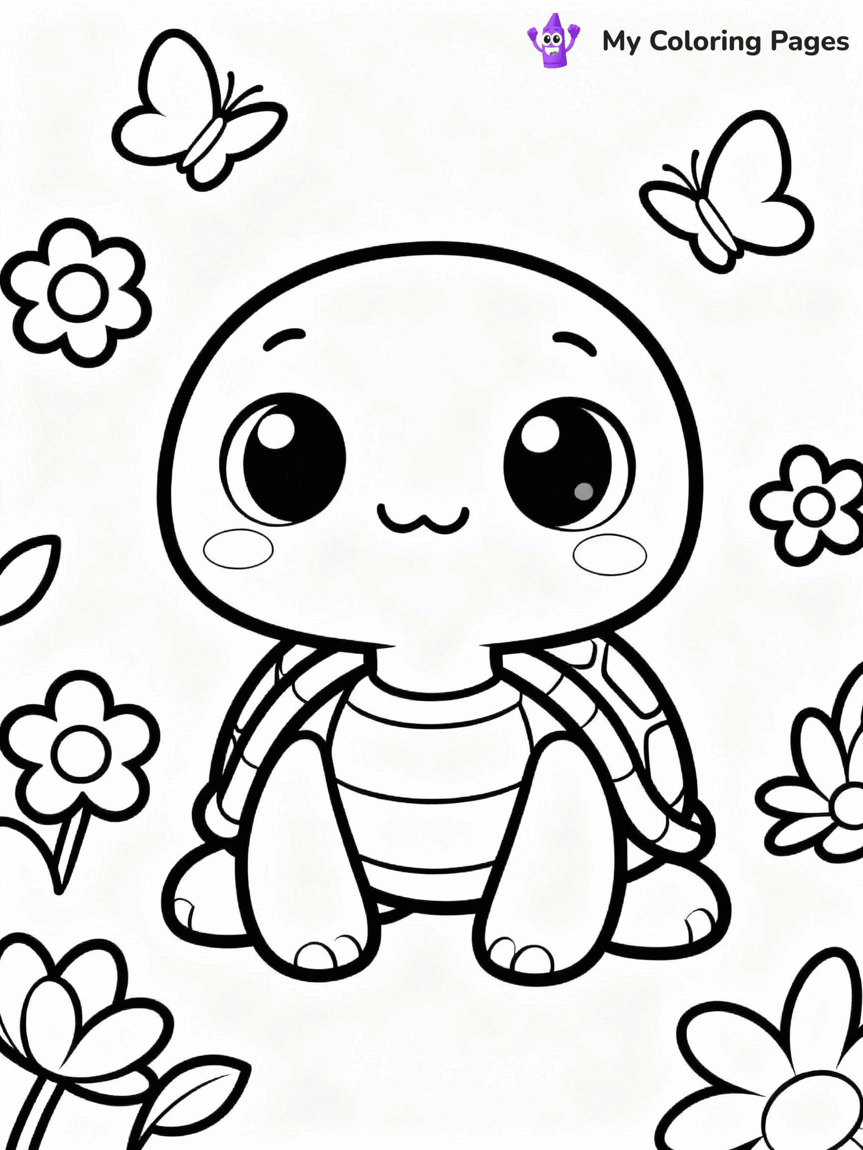 ⚠️ CRITICAL REQUIREMENT - ABSOLUTE BLACK AND WHITE ONLY ⚠️
This MUST be a BLACK AND WHITE line drawing ONLY. NO COLORS whatsoever.
- ONLY pure black lines (#000000) on pure white background (#FFFFFF)
- ABSOLUTELY NO colors, NO shading, NO gradients, NO grayscale
- If there are ANY colors in the output, the image is REJECTED
- This is a COLORING PAGE - meant to be COLORED IN by children
- The output must be UNCOLORED line art ready for coloring
⚠️ SUBJECT TO DRAW: Kawaii turtle with big eyes, smiling, surrounded by flowers and butterflies, in cute cartoon style
(REMEMBER: Output must be BLACK AND WHITE line art only, NOT colored!)
# COLORING PAGE: BLACK OUTLINES ONLY - WHITE BACKGROUND MANDATORY
Create a **coloring book page** using EXACTLY two values: black lines, white space.
## NON-NEGOTIABLE BINARY RULES
- **ONLY #000000 (black) and #FFFFFF (white)** - NO other values exist
- **EVERY PIXEL = BLACK OR WHITE** - no gray/shading/antialiasing
- **WHITE BACKGROUND MANDATORY** - entire canvas stays white
- **ALL SHAPES HOLLOW** - everything is empty outlines waiting to be colored
- **FORBIDDEN:** fills, shading, gradients, patterns, textures, colors
- **NO SOLID REGIONS** - if it's not a thin line, it's wrong
## Universal Line Standards
- Black outlines ONLY - thin, uniform weight
- Every shape completely empty inside
- Closed contours suitable for coloring
- Simple flat illustration - zero depth/3D/realism
- **Style:** Whimsical Doodle Art Alley - rounded, friendly outlines (unless specified)
## Everything = Outline Only
- Characters/animals: hollow shapes
- Objects/clothing: empty contours
- Backgrounds/scenery: line work only
- Natural elements: outlined forms
- Dark/night areas: don't exist (use outlined symbols)
- Textures/patterns: convert to simple lines
## The Test
Can a child color EVERY white space with crayons? If any area is pre-filled/shaded/gray or colored in, it FAILS. Every shape must be waiting to receive color.
**FINAL OUTPUT**: Binary coloring page. Black lines define shapes. White spaces ready for coloring. Nothing else exists. No exceptions. Print-ready.
⚠️ FINAL REMINDER: Draw the subject "Kawaii turtle with big eyes, smiling, surrounded by flowers and butterflies, in cute cartoon style" as BLACK AND WHITE line art. Zero colors in output.