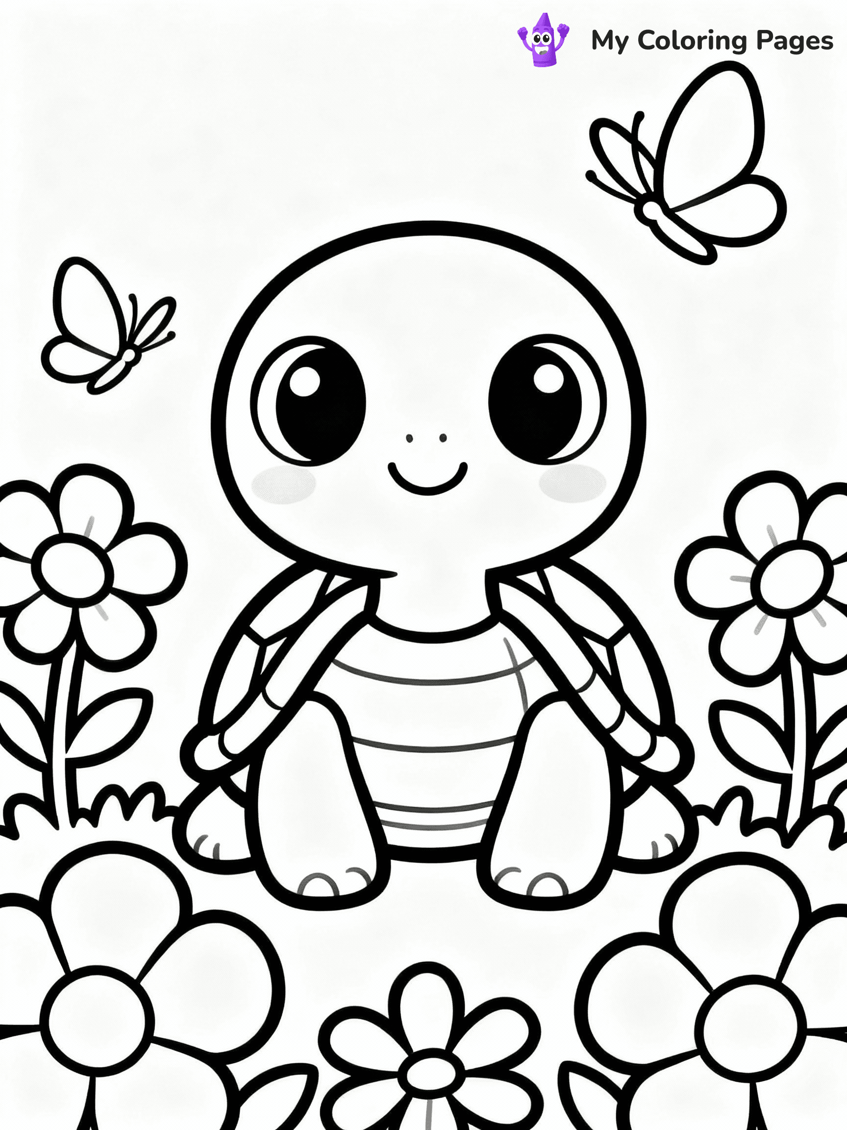 ⚠️ CRITICAL REQUIREMENT - ABSOLUTE BLACK AND WHITE ONLY ⚠️
This MUST be a BLACK AND WHITE line drawing ONLY. NO COLORS whatsoever.
- ONLY pure black lines (#000000) on pure white background (#FFFFFF)
- ABSOLUTELY NO colors, NO shading, NO gradients, NO grayscale
- If there are ANY colors in the output, the image is REJECTED
- This is a COLORING PAGE - meant to be COLORED IN by children
- The output must be UNCOLORED line art ready for coloring
⚠️ SUBJECT TO DRAW: Kawaii turtle with big eyes, smiling, surrounded by flowers and butterflies, in cute cartoon style
(REMEMBER: Output must be BLACK AND WHITE line art only, NOT colored!)
# COLORING PAGE: BLACK OUTLINES ONLY - WHITE BACKGROUND MANDATORY
Create a **coloring book page** using EXACTLY two values: black lines, white space.
## NON-NEGOTIABLE BINARY RULES
- **ONLY #000000 (black) and #FFFFFF (white)** - NO other values exist
- **EVERY PIXEL = BLACK OR WHITE** - no gray/shading/antialiasing
- **WHITE BACKGROUND MANDATORY** - entire canvas stays white
- **ALL SHAPES HOLLOW** - everything is empty outlines waiting to be colored
- **FORBIDDEN:** fills, shading, gradients, patterns, textures, colors
- **NO SOLID REGIONS** - if it's not a thin line, it's wrong
## Universal Line Standards
- Black outlines ONLY - thin, uniform weight
- Every shape completely empty inside
- Closed contours suitable for coloring
- Simple flat illustration - zero depth/3D/realism
- **Style:** Whimsical Doodle Art Alley - rounded, friendly outlines (unless specified)
## Everything = Outline Only
- Characters/animals: hollow shapes
- Objects/clothing: empty contours
- Backgrounds/scenery: line work only
- Natural elements: outlined forms
- Dark/night areas: don't exist (use outlined symbols)
- Textures/patterns: convert to simple lines
## The Test
Can a child color EVERY white space with crayons? If any area is pre-filled/shaded/gray or colored in, it FAILS. Every shape must be waiting to receive color.
**FINAL OUTPUT**: Binary coloring page. Black lines define shapes. White spaces ready for coloring. Nothing else exists. No exceptions. Print-ready.
⚠️ FINAL REMINDER: Draw the subject "Kawaii turtle with big eyes, smiling, surrounded by flowers and butterflies, in cute cartoon style" as BLACK AND WHITE line art. Zero colors in output.
