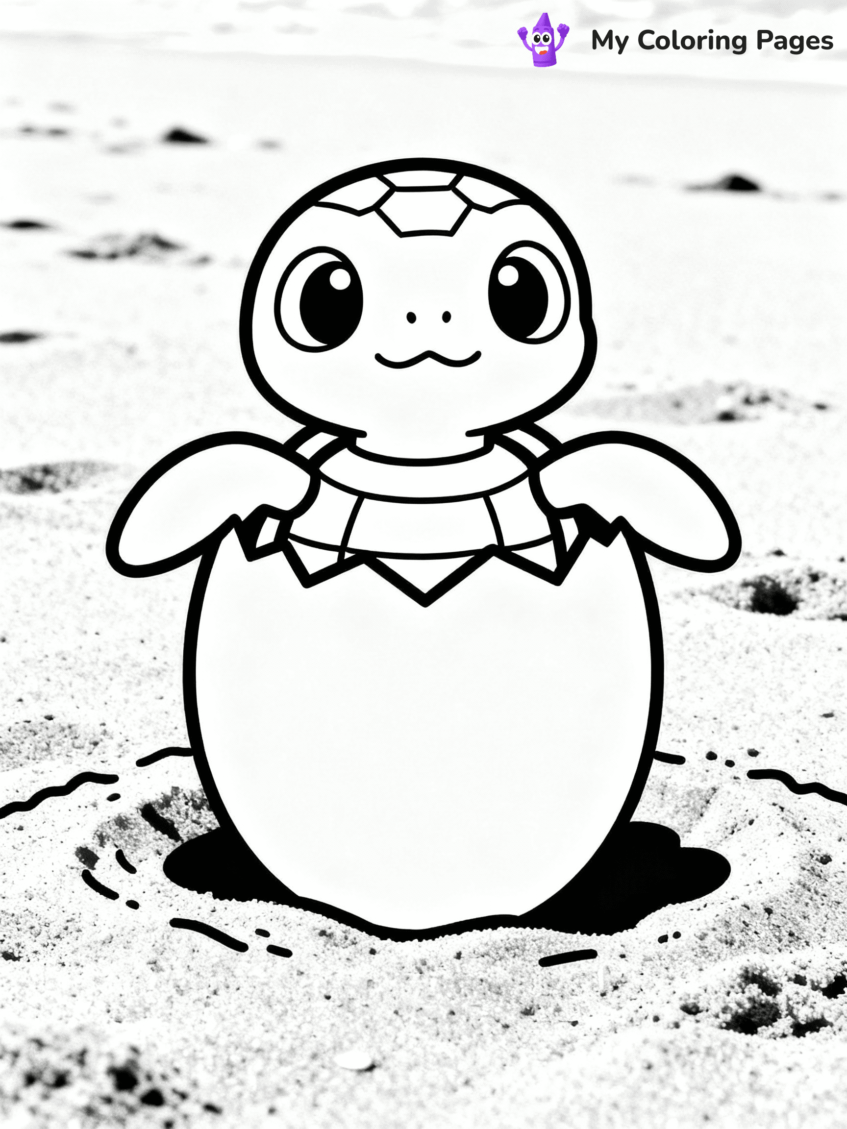 ⚠️ CRITICAL REQUIREMENT - ABSOLUTE BLACK AND WHITE ONLY ⚠️
This MUST be a BLACK AND WHITE line drawing ONLY. NO COLORS whatsoever.
- ONLY pure black lines (#000000) on pure white background (#FFFFFF)
- ABSOLUTELY NO colors, NO shading, NO gradients, NO grayscale
- If there are ANY colors in the output, the image is REJECTED
- This is a COLORING PAGE - meant to be COLORED IN by children
- The output must be UNCOLORED line art ready for coloring
⚠️ SUBJECT TO DRAW: Baby turtle hatching from an egg, sandy beach environment, tiny flippers visible, in cartoon style
(REMEMBER: Output must be BLACK AND WHITE line art only, NOT colored!)
# COLORING PAGE: BLACK OUTLINES ONLY - WHITE BACKGROUND MANDATORY
Create a **coloring book page** using EXACTLY two values: black lines, white space.
## NON-NEGOTIABLE BINARY RULES
- **ONLY #000000 (black) and #FFFFFF (white)** - NO other values exist
- **EVERY PIXEL = BLACK OR WHITE** - no gray/shading/antialiasing
- **WHITE BACKGROUND MANDATORY** - entire canvas stays white
- **ALL SHAPES HOLLOW** - everything is empty outlines waiting to be colored
- **FORBIDDEN:** fills, shading, gradients, patterns, textures, colors
- **NO SOLID REGIONS** - if it's not a thin line, it's wrong
## Universal Line Standards
- Black outlines ONLY - thin, uniform weight
- Every shape completely empty inside
- Closed contours suitable for coloring
- Simple flat illustration - zero depth/3D/realism
- **Style:** Whimsical Doodle Art Alley - rounded, friendly outlines (unless specified)
## Everything = Outline Only
- Characters/animals: hollow shapes
- Objects/clothing: empty contours
- Backgrounds/scenery: line work only
- Natural elements: outlined forms
- Dark/night areas: don't exist (use outlined symbols)
- Textures/patterns: convert to simple lines
## The Test
Can a child color EVERY white space with crayons? If any area is pre-filled/shaded/gray or colored in, it FAILS. Every shape must be waiting to receive color.
**FINAL OUTPUT**: Binary coloring page. Black lines define shapes. White spaces ready for coloring. Nothing else exists. No exceptions. Print-ready.
⚠️ FINAL REMINDER: Draw the subject "Baby turtle hatching from an egg, sandy beach environment, tiny flippers visible, in cartoon style" as BLACK AND WHITE line art. Zero colors in output.