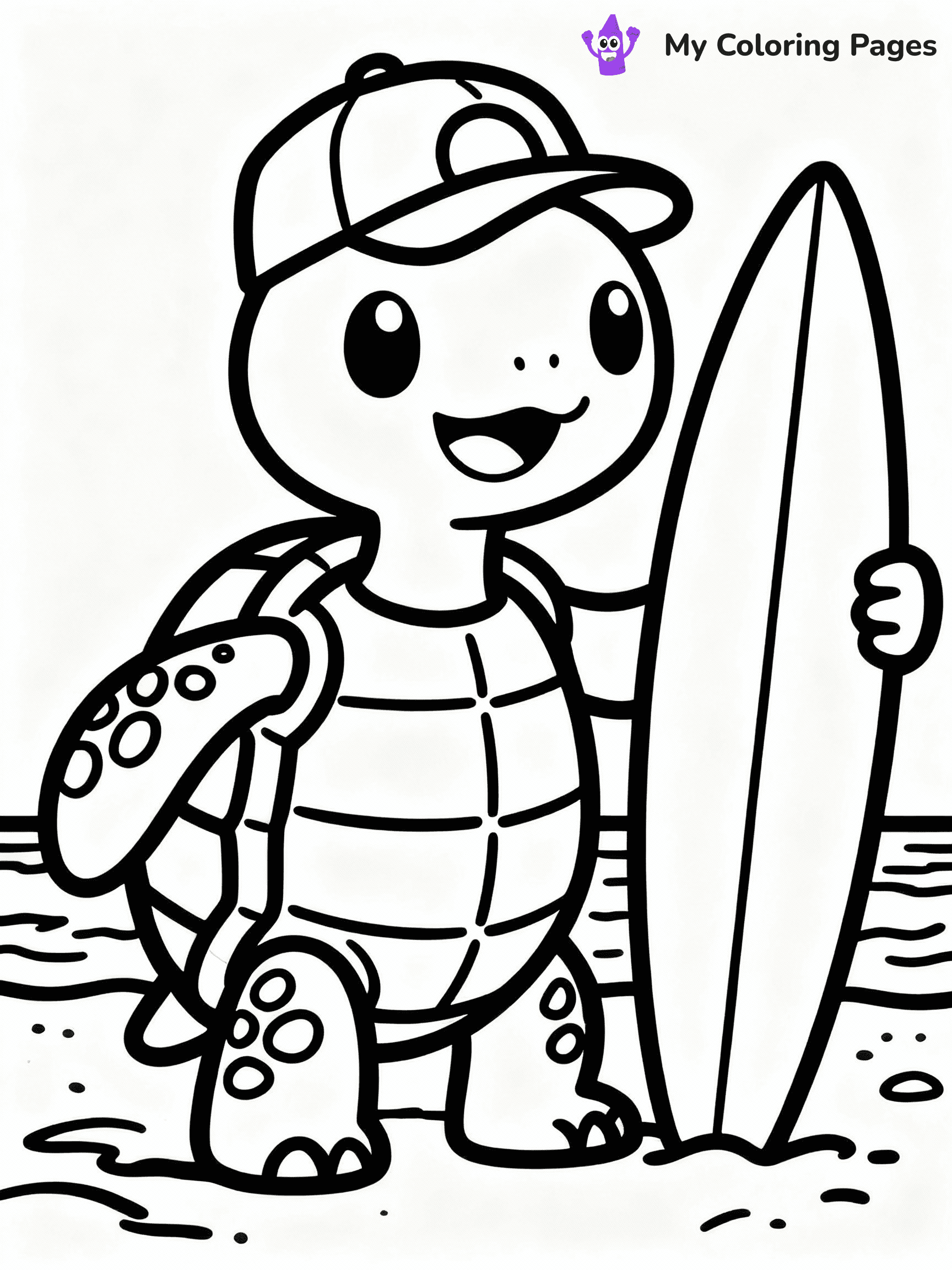 ⚠️ CRITICAL REQUIREMENT - ABSOLUTE BLACK AND WHITE ONLY ⚠️
This MUST be a BLACK AND WHITE line drawing ONLY. NO COLORS whatsoever.
- ONLY pure black lines (#000000) on pure white background (#FFFFFF)
- ABSOLUTELY NO colors, NO shading, NO gradients, NO grayscale
- If there are ANY colors in the output, the image is REJECTED
- This is a COLORING PAGE - meant to be COLORED IN by children
- The output must be UNCOLORED line art ready for coloring
⚠️ SUBJECT TO DRAW: Cartoon turtle with a baseball cap, holding a surfboard, beach setting, in playful animation style
(REMEMBER: Output must be BLACK AND WHITE line art only, NOT colored!)
# COLORING PAGE: BLACK OUTLINES ONLY - WHITE BACKGROUND MANDATORY
Create a **coloring book page** using EXACTLY two values: black lines, white space.
## NON-NEGOTIABLE BINARY RULES
- **ONLY #000000 (black) and #FFFFFF (white)** - NO other values exist
- **EVERY PIXEL = BLACK OR WHITE** - no gray/shading/antialiasing
- **WHITE BACKGROUND MANDATORY** - entire canvas stays white
- **ALL SHAPES HOLLOW** - everything is empty outlines waiting to be colored
- **FORBIDDEN:** fills, shading, gradients, patterns, textures, colors
- **NO SOLID REGIONS** - if it's not a thin line, it's wrong
## Universal Line Standards
- Black outlines ONLY - thin, uniform weight
- Every shape completely empty inside
- Closed contours suitable for coloring
- Simple flat illustration - zero depth/3D/realism
- **Style:** Whimsical Doodle Art Alley - rounded, friendly outlines (unless specified)
## Everything = Outline Only
- Characters/animals: hollow shapes
- Objects/clothing: empty contours
- Backgrounds/scenery: line work only
- Natural elements: outlined forms
- Dark/night areas: don't exist (use outlined symbols)
- Textures/patterns: convert to simple lines
## The Test
Can a child color EVERY white space with crayons? If any area is pre-filled/shaded/gray or colored in, it FAILS. Every shape must be waiting to receive color.
**FINAL OUTPUT**: Binary coloring page. Black lines define shapes. White spaces ready for coloring. Nothing else exists. No exceptions. Print-ready.
⚠️ FINAL REMINDER: Draw the subject "Cartoon turtle with a baseball cap, holding a surfboard, beach setting, in playful animation style" as BLACK AND WHITE line art. Zero colors in output.