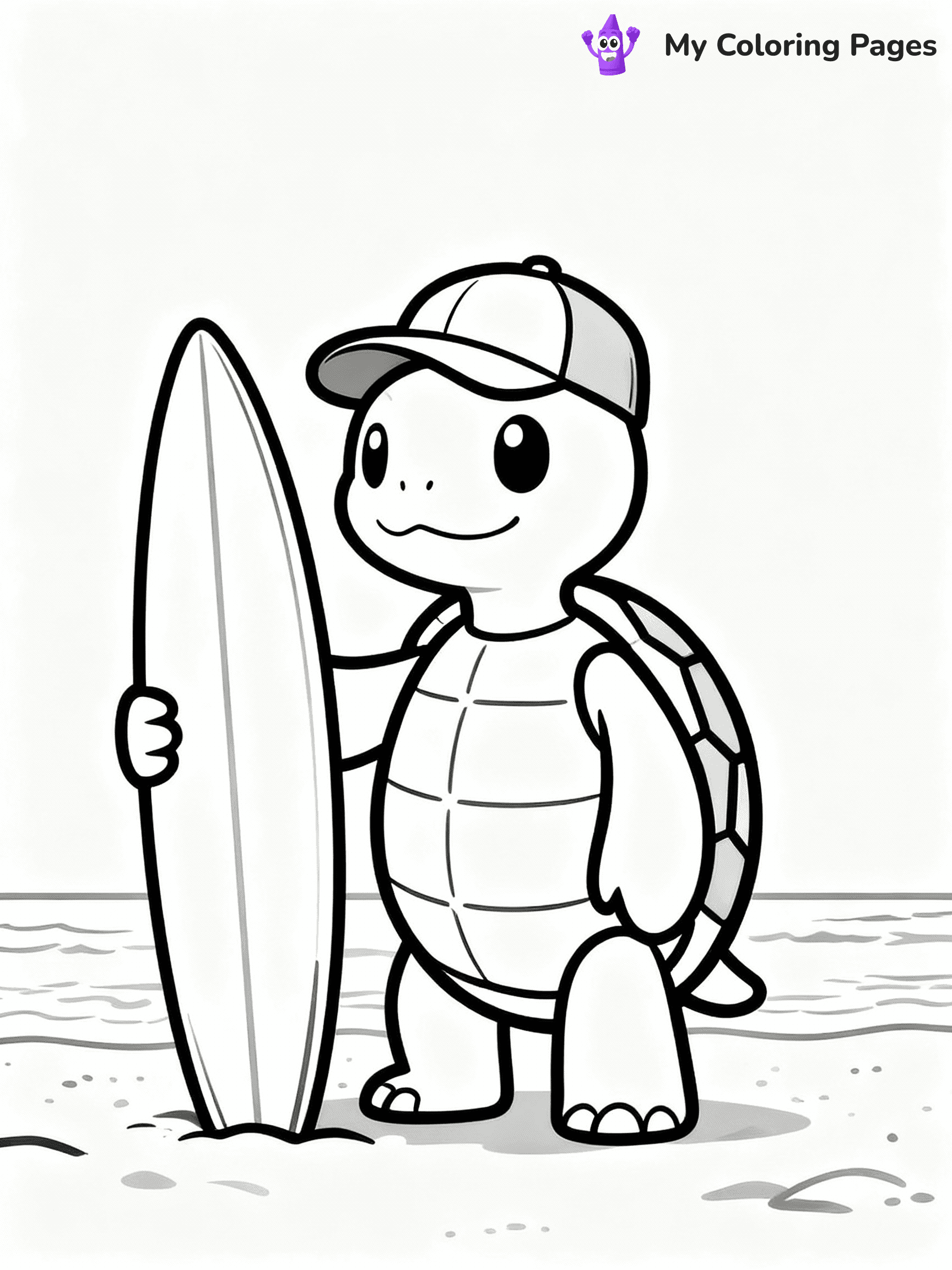 ⚠️ CRITICAL REQUIREMENT - ABSOLUTE BLACK AND WHITE ONLY ⚠️
This MUST be a BLACK AND WHITE line drawing ONLY. NO COLORS whatsoever.
- ONLY pure black lines (#000000) on pure white background (#FFFFFF)
- ABSOLUTELY NO colors, NO shading, NO gradients, NO grayscale
- If there are ANY colors in the output, the image is REJECTED
- This is a COLORING PAGE - meant to be COLORED IN by children
- The output must be UNCOLORED line art ready for coloring
⚠️ SUBJECT TO DRAW: Cartoon turtle with a baseball cap, holding a surfboard, beach setting, in playful animation style
(REMEMBER: Output must be BLACK AND WHITE line art only, NOT colored!)
# COLORING PAGE: BLACK OUTLINES ONLY - WHITE BACKGROUND MANDATORY
Create a **coloring book page** using EXACTLY two values: black lines, white space.
## NON-NEGOTIABLE BINARY RULES
- **ONLY #000000 (black) and #FFFFFF (white)** - NO other values exist
- **EVERY PIXEL = BLACK OR WHITE** - no gray/shading/antialiasing
- **WHITE BACKGROUND MANDATORY** - entire canvas stays white
- **ALL SHAPES HOLLOW** - everything is empty outlines waiting to be colored
- **FORBIDDEN:** fills, shading, gradients, patterns, textures, colors
- **NO SOLID REGIONS** - if it's not a thin line, it's wrong
## Universal Line Standards
- Black outlines ONLY - thin, uniform weight
- Every shape completely empty inside
- Closed contours suitable for coloring
- Simple flat illustration - zero depth/3D/realism
- **Style:** Whimsical Doodle Art Alley - rounded, friendly outlines (unless specified)
## Everything = Outline Only
- Characters/animals: hollow shapes
- Objects/clothing: empty contours
- Backgrounds/scenery: line work only
- Natural elements: outlined forms
- Dark/night areas: don't exist (use outlined symbols)
- Textures/patterns: convert to simple lines
## The Test
Can a child color EVERY white space with crayons? If any area is pre-filled/shaded/gray or colored in, it FAILS. Every shape must be waiting to receive color.
**FINAL OUTPUT**: Binary coloring page. Black lines define shapes. White spaces ready for coloring. Nothing else exists. No exceptions. Print-ready.
⚠️ FINAL REMINDER: Draw the subject "Cartoon turtle with a baseball cap, holding a surfboard, beach setting, in playful animation style" as BLACK AND WHITE line art. Zero colors in output.