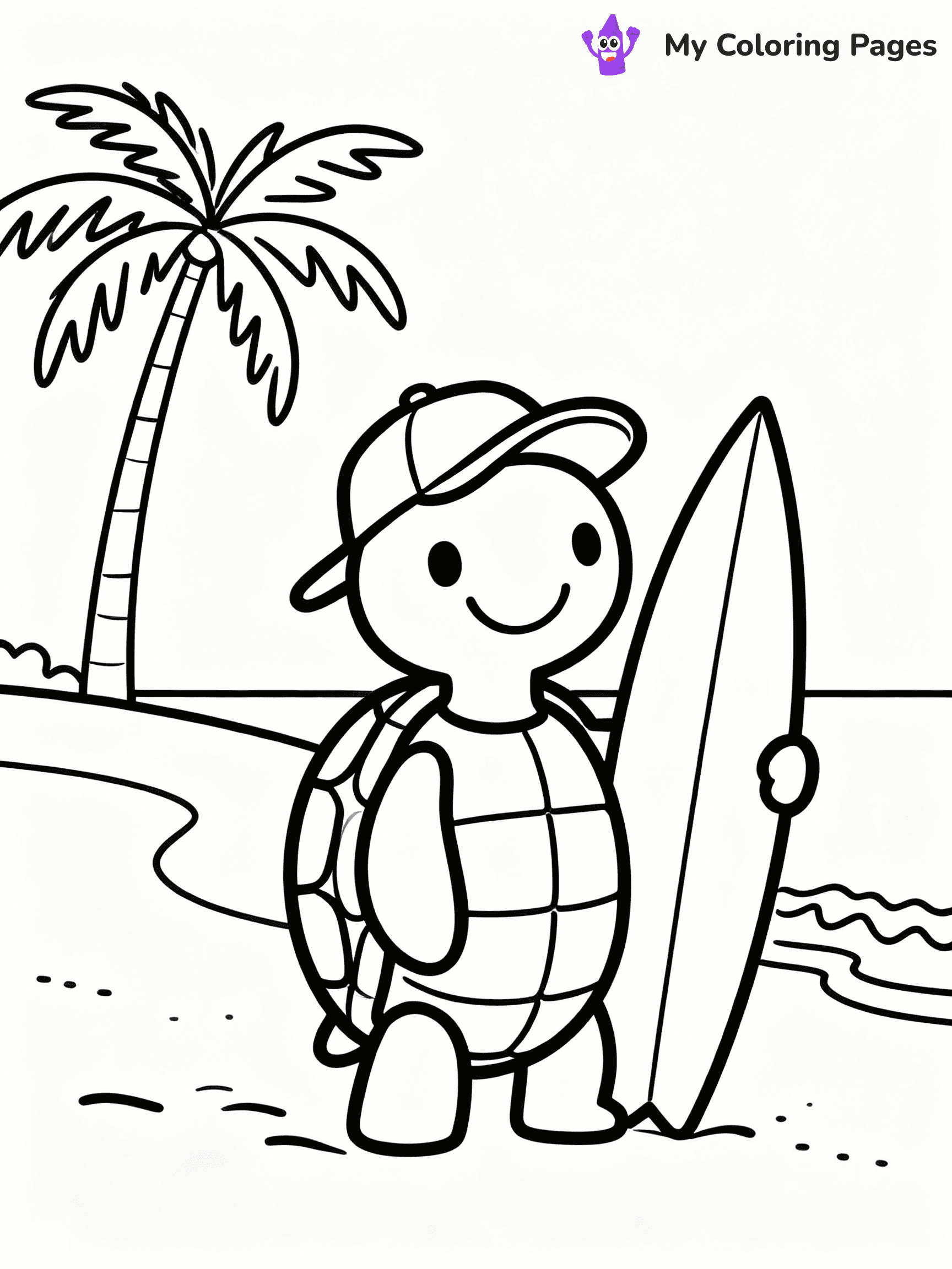 ⚠️ CRITICAL REQUIREMENT - ABSOLUTE BLACK AND WHITE ONLY ⚠️
This MUST be a BLACK AND WHITE line drawing ONLY. NO COLORS whatsoever.
- ONLY pure black lines (#000000) on pure white background (#FFFFFF)
- ABSOLUTELY NO colors, NO shading, NO gradients, NO grayscale
- If there are ANY colors in the output, the image is REJECTED
- This is a COLORING PAGE - meant to be COLORED IN by children
- The output must be UNCOLORED line art ready for coloring
⚠️ SUBJECT TO DRAW: Cartoon turtle with a baseball cap, holding a surfboard, beach setting, in playful animation style
(REMEMBER: Output must be BLACK AND WHITE line art only, NOT colored!)
# COLORING PAGE: BLACK OUTLINES ONLY - WHITE BACKGROUND MANDATORY
Create a **coloring book page** using EXACTLY two values: black lines, white space.
## NON-NEGOTIABLE BINARY RULES
- **ONLY #000000 (black) and #FFFFFF (white)** - NO other values exist
- **EVERY PIXEL = BLACK OR WHITE** - no gray/shading/antialiasing
- **WHITE BACKGROUND MANDATORY** - entire canvas stays white
- **ALL SHAPES HOLLOW** - everything is empty outlines waiting to be colored
- **FORBIDDEN:** fills, shading, gradients, patterns, textures, colors
- **NO SOLID REGIONS** - if it's not a thin line, it's wrong
## Universal Line Standards
- Black outlines ONLY - thin, uniform weight
- Every shape completely empty inside
- Closed contours suitable for coloring
- Simple flat illustration - zero depth/3D/realism
- **Style:** Whimsical Doodle Art Alley - rounded, friendly outlines (unless specified)
## Everything = Outline Only
- Characters/animals: hollow shapes
- Objects/clothing: empty contours
- Backgrounds/scenery: line work only
- Natural elements: outlined forms
- Dark/night areas: don't exist (use outlined symbols)
- Textures/patterns: convert to simple lines
## The Test
Can a child color EVERY white space with crayons? If any area is pre-filled/shaded/gray or colored in, it FAILS. Every shape must be waiting to receive color.
**FINAL OUTPUT**: Binary coloring page. Black lines define shapes. White spaces ready for coloring. Nothing else exists. No exceptions. Print-ready.
⚠️ FINAL REMINDER: Draw the subject "Cartoon turtle with a baseball cap, holding a surfboard, beach setting, in playful animation style" as BLACK AND WHITE line art. Zero colors in output.