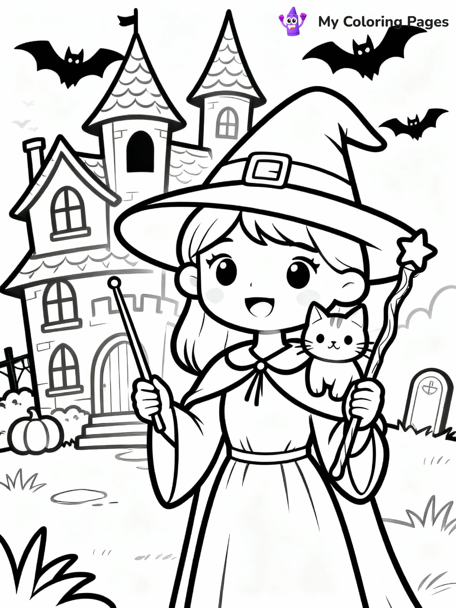 Witch Coloring Pages - 1